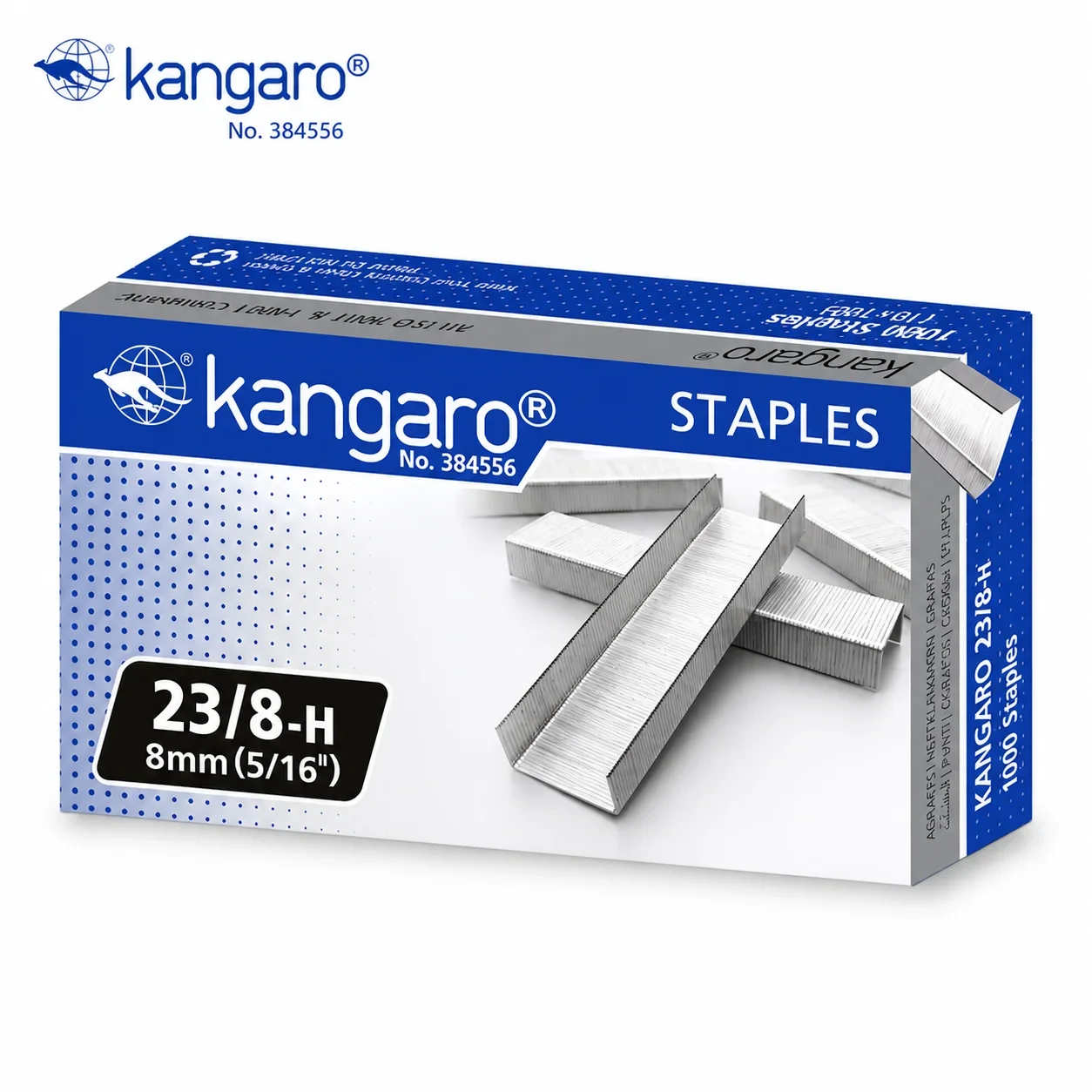 Kangaro Staples Pin 23/8-H | Strong Hold 8mm Staple Pins – Jam-Free Smooth Performance | Heavy Duty Office, School & Home Stapling Solution