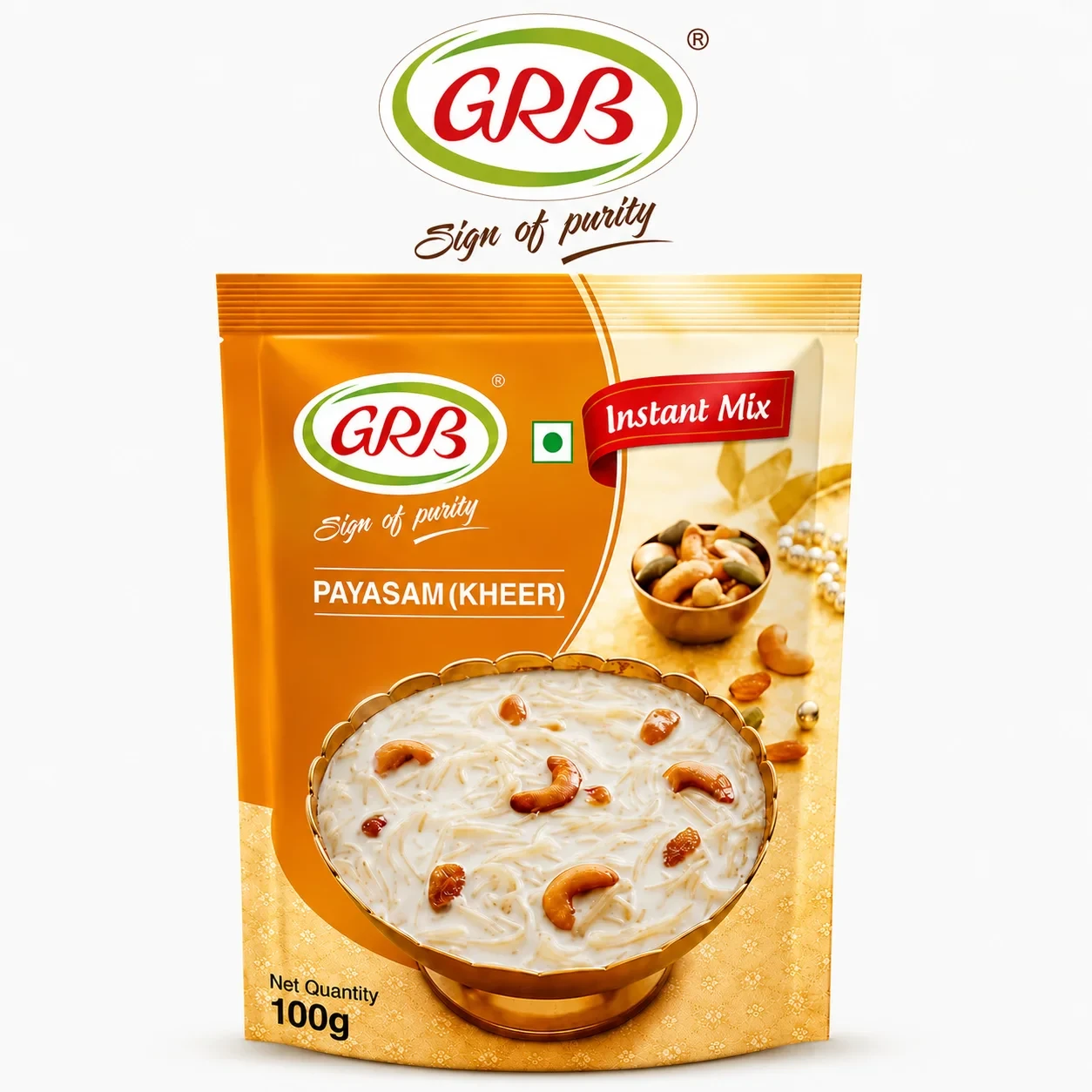 GRB Payasam Kheer Instant Mix 100G | Rich & Creamy Traditional Indian Dessert Mix for Festivals & Family Treats