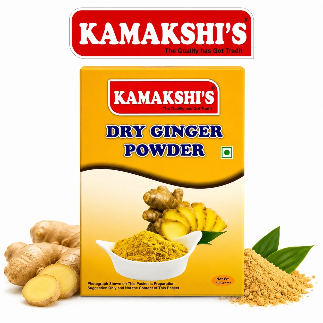 Kamakshis Dry Ginger Powder 50G | Pure Natural Sukku Powder for Digestion, Immunity & Herbal Home Remedies