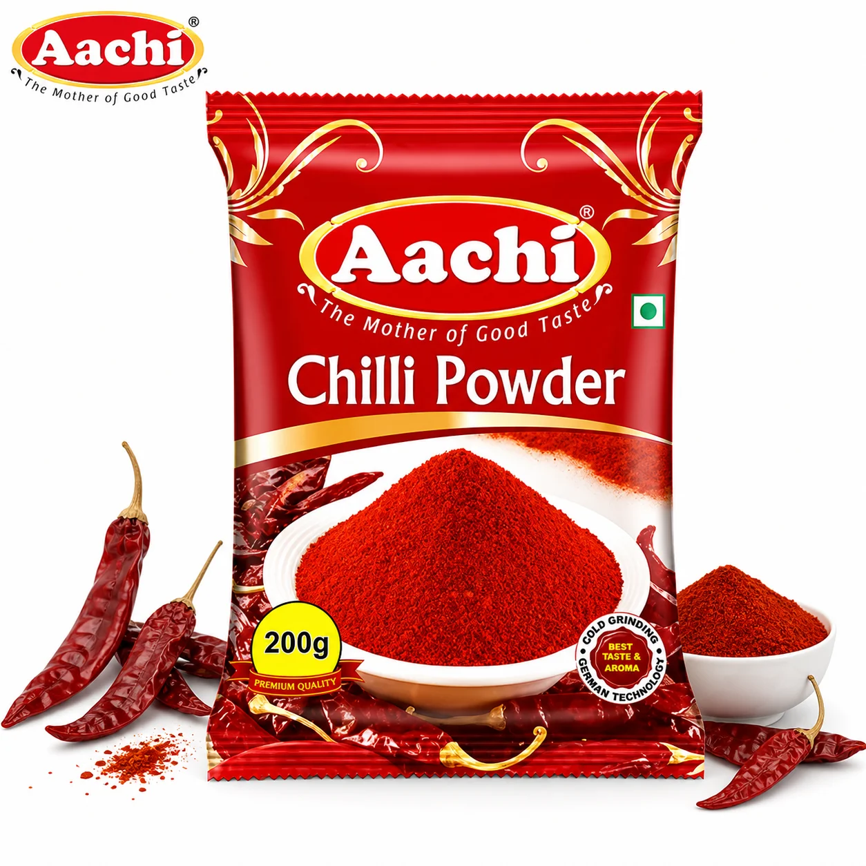 Aachi Chilli Powder 200G | Premium Cold Ground Red Chilli Powder | Rich Color & Bold Flavour Spice for Curries, Pickles & Indian Cooking