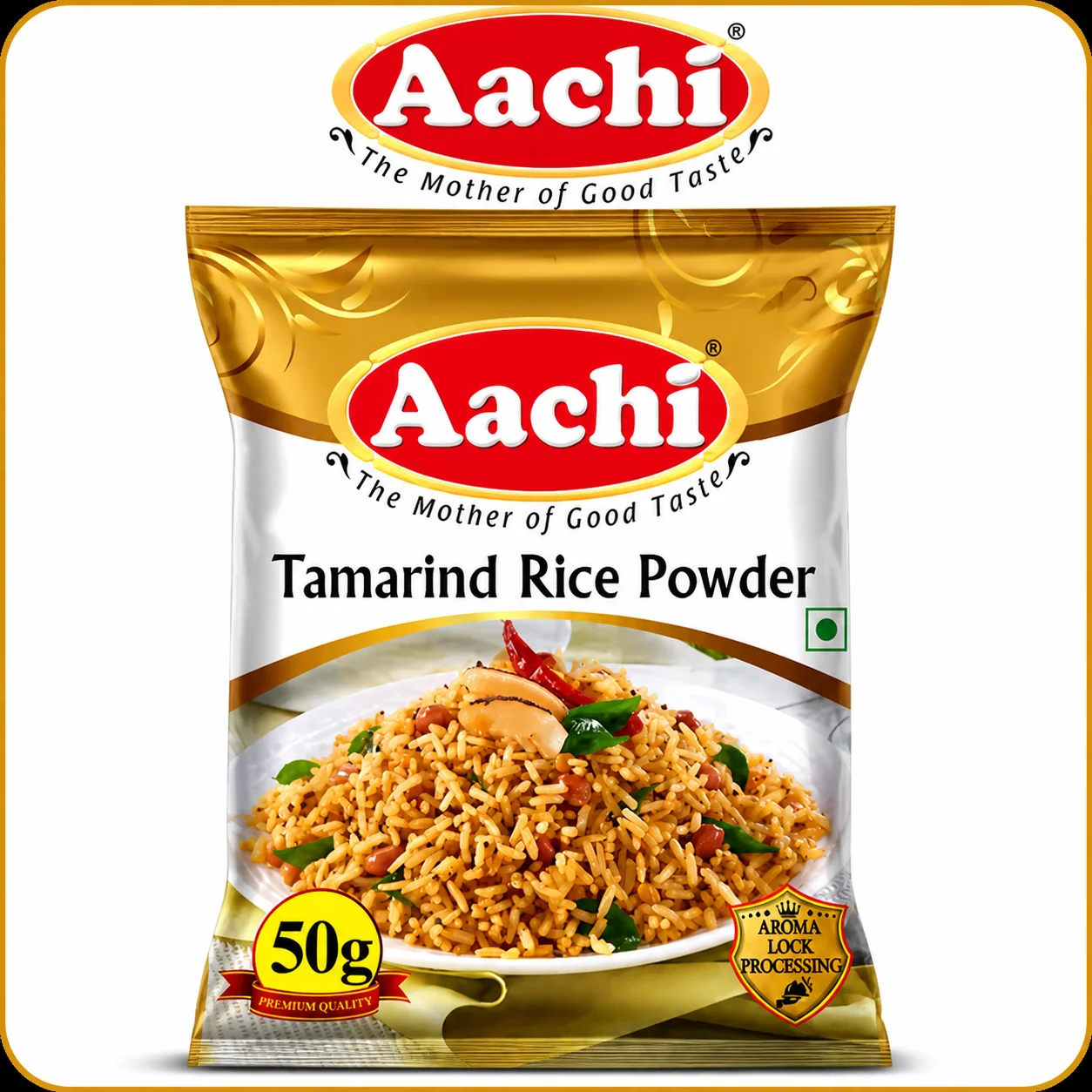 Aachi Tamarind Rice Powder 50G | Authentic South Indian Puliyodarai Mix for Tangy & Spicy Tamarind Rice | Quick & Easy Traditional Meal