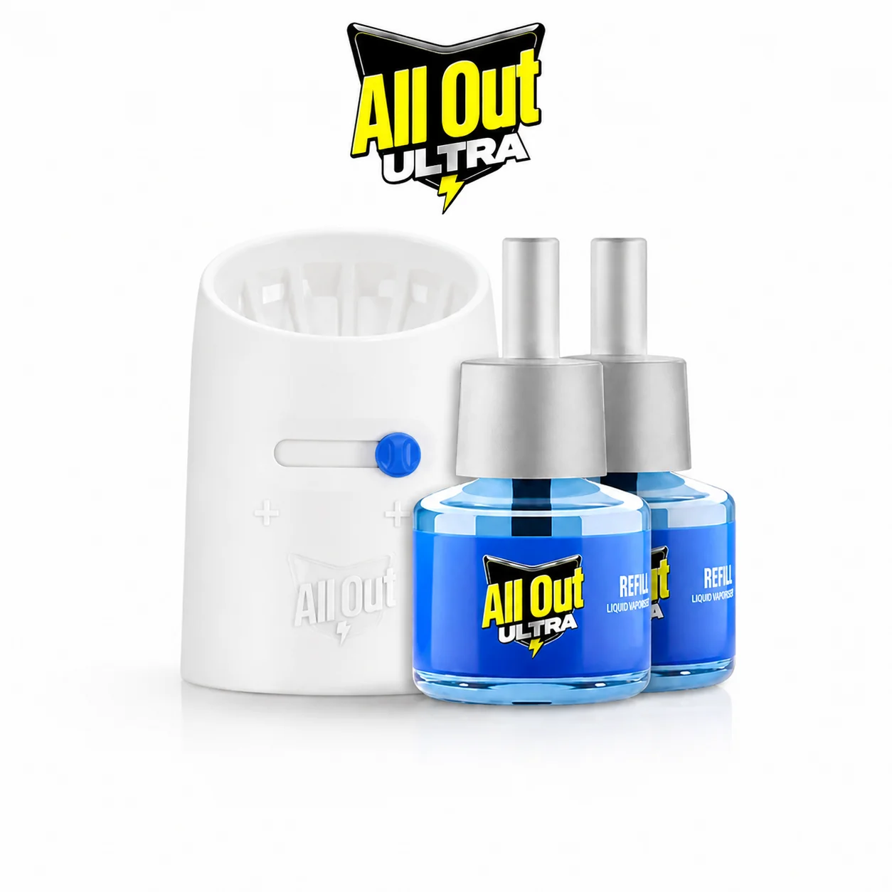 All Out Ultra Mosquito Repellent Combo Pack | Machine + 2 Refills 135ml | Fast Action Liquid Vaporizer for Home & Family Protection