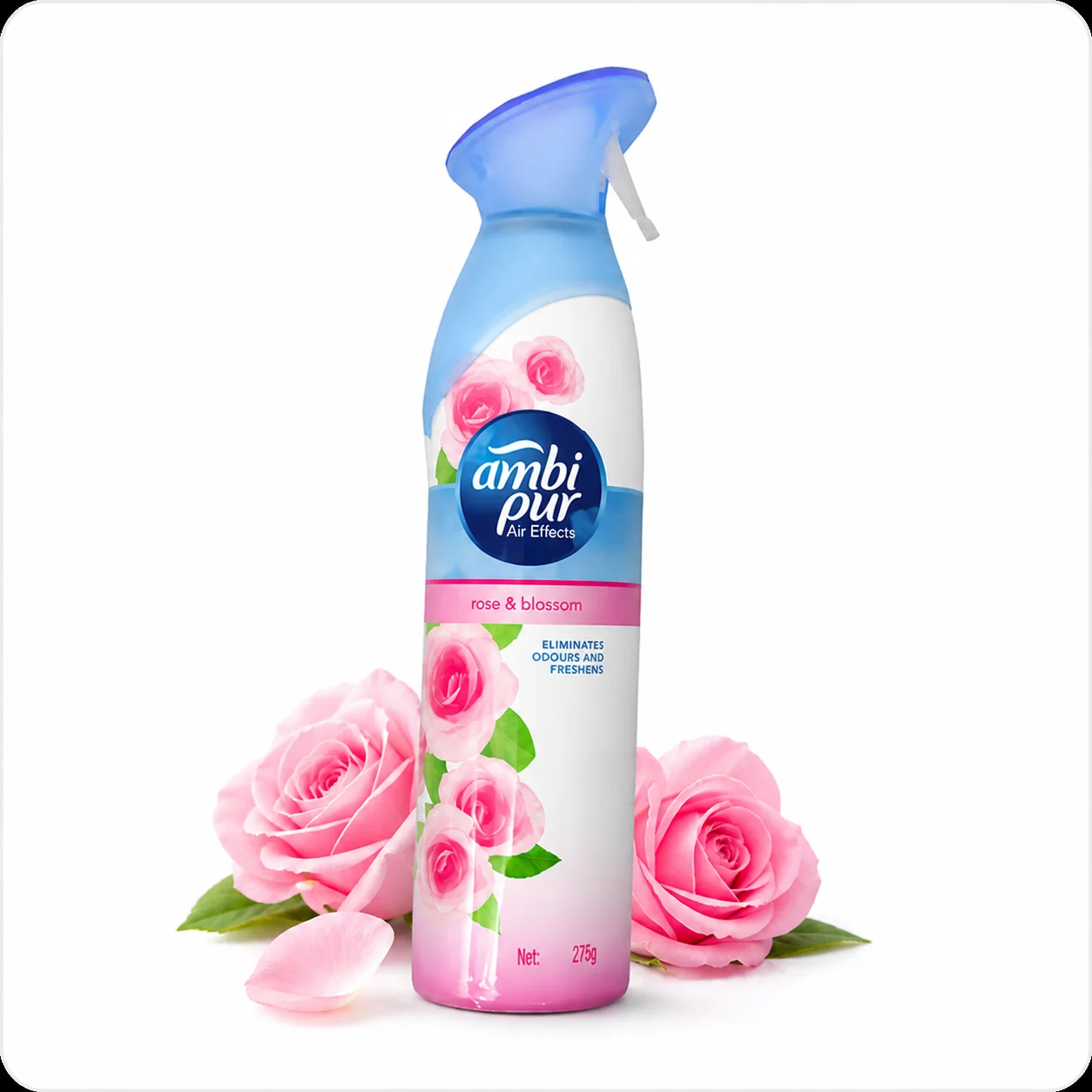 Ambi Pur Air Freshener Rose & Blossom Spray 275g | Long-Lasting Room Fragrance | Odor Eliminator for Home, Office, Bathroom & Living Spaces