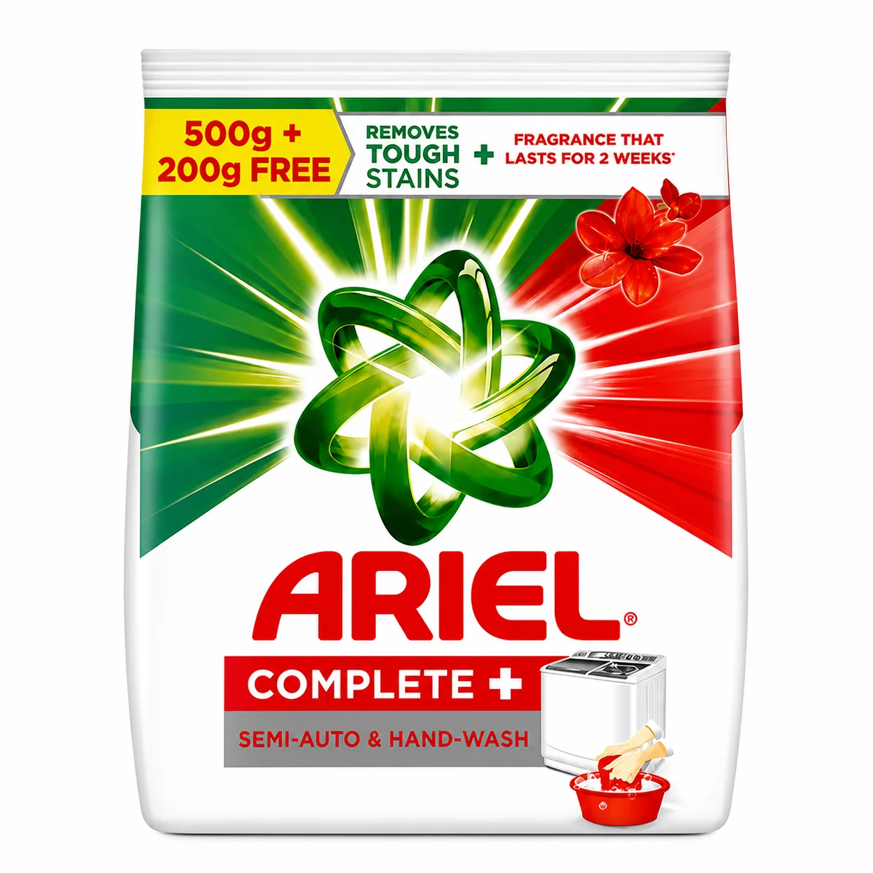 Ariel Complete+ Detergent Powder 700g | Deep Clean Stain Removal & Long Lasting Freshness – For Machine & Hand Wash Laundry
