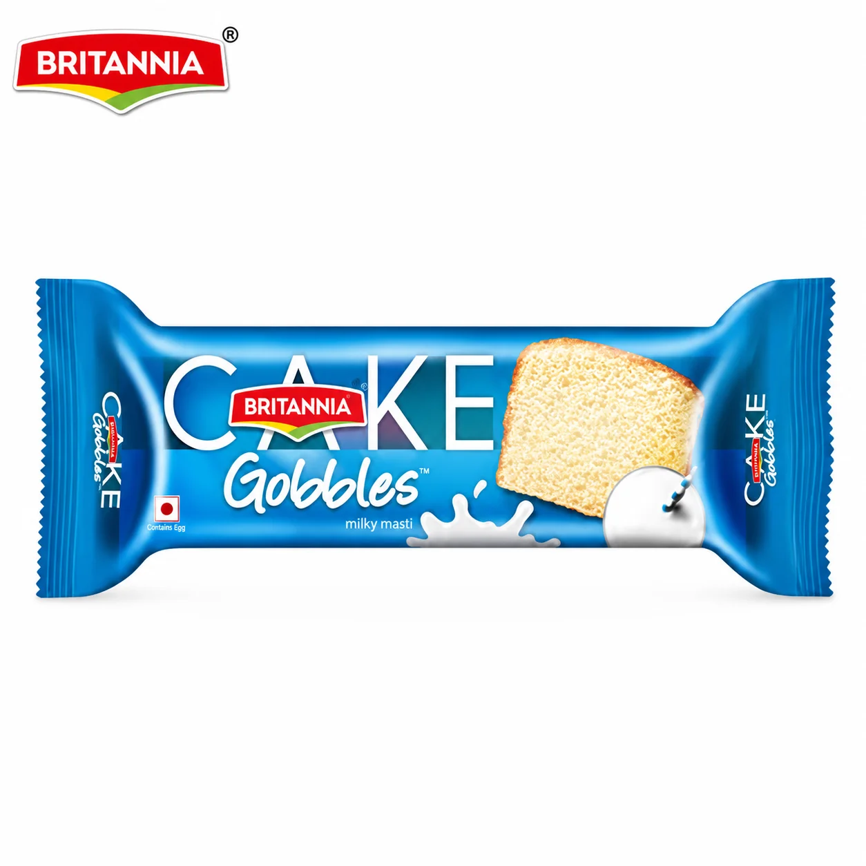Britannia Cake Gobbles Milky Masti 50g | Soft & Spongy Milky Cake Snack | Ready-to-Eat Sweet Treat for Kids & On-the-Go Snacking