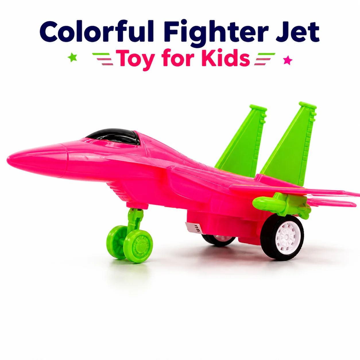 Colorful Fighter Jet Toy for Kids | Pull-Back Airplane with Wheels – Durable Push & Play Jet Toy for Boys & Girls, Indoor & Outdoor Fun