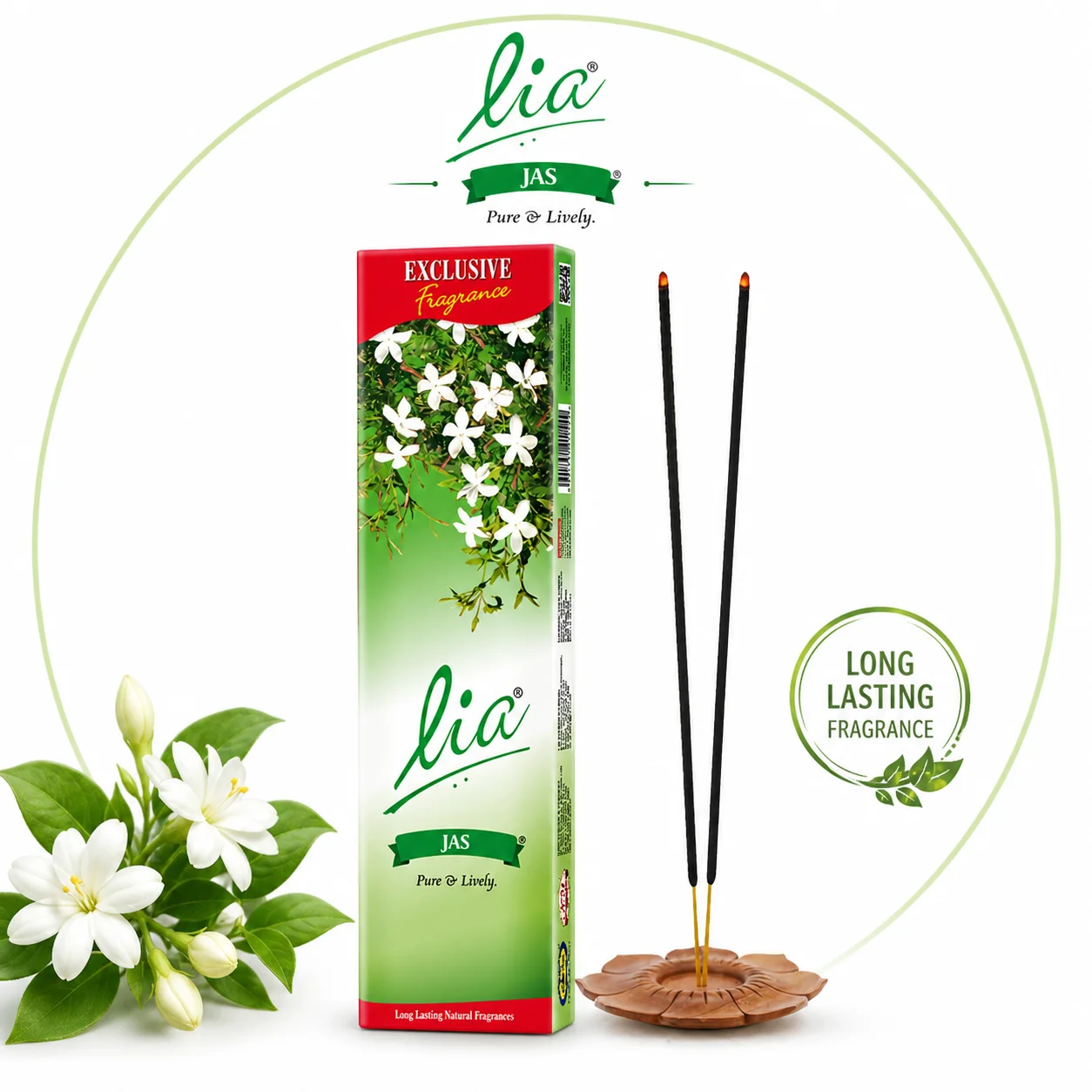 Cycle Lia Jas Agarbathi 220G | Natural Jasmine Incense Sticks for Relaxation, Meditation & Home Fragrance | Long Lasting Fresh Aroma