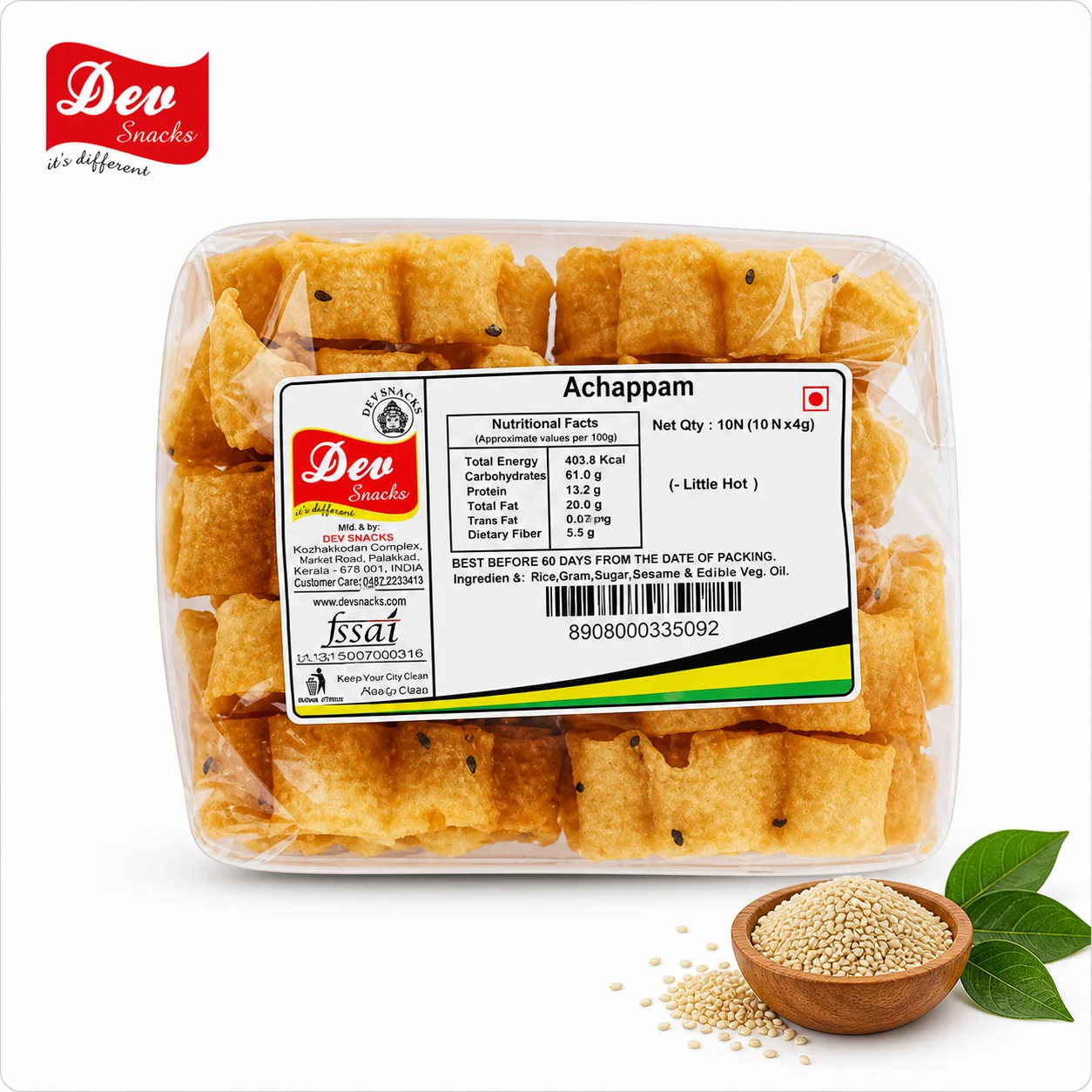 Dev Achappam 10Nos | Traditional Kerala Crispy Snack – Light & Crunchy Sweet Treat for Tea Time, Festivals & Everyday Snacking