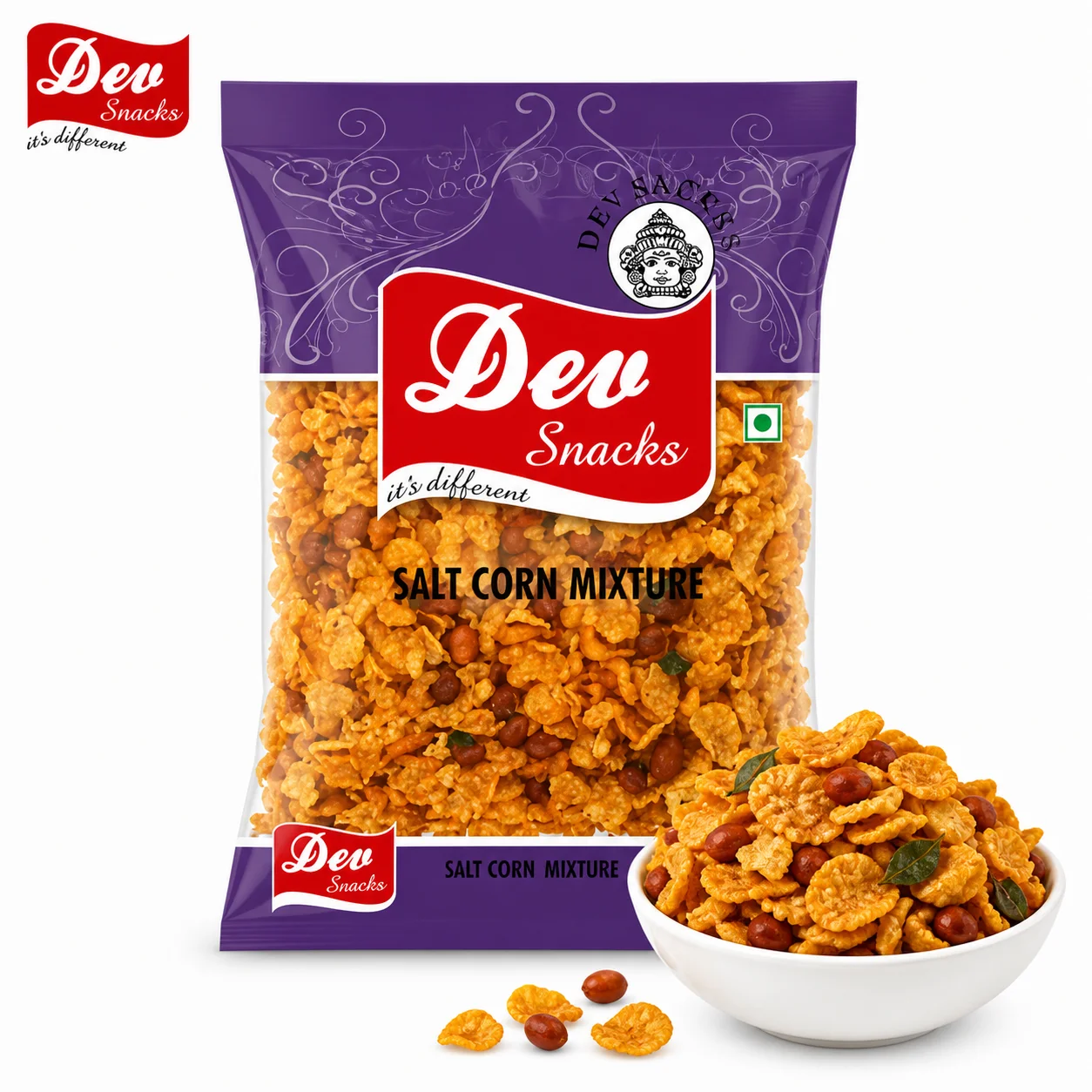 Dev Salt Corn Mixture 175Gm | Crispy Cornflakes & Peanut Snack Mix – Light Crunchy Namkeen for Tea Time & Daily Snacking