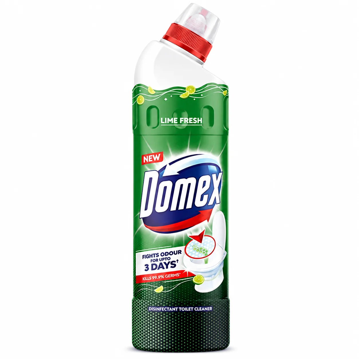Domex Lime Fresh Disinfectant Toilet Cleaner 475ml | Kills 99.9% Germs & Removes Tough Stains – Long Lasting Freshness & Odour Protection