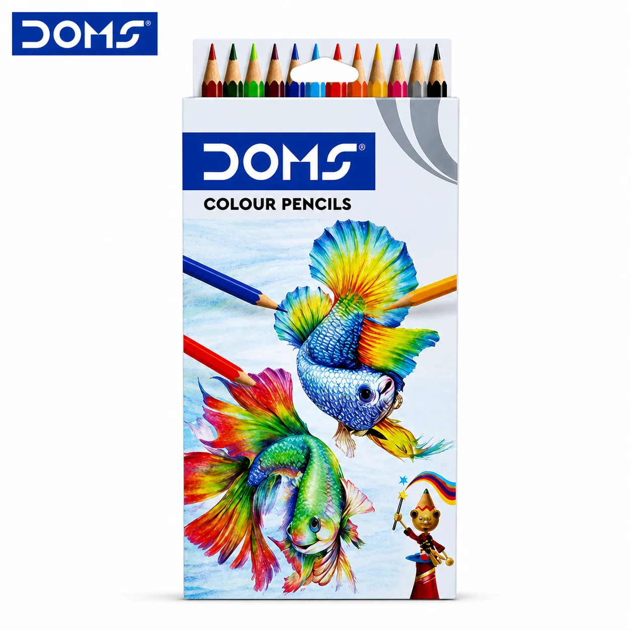 Doms Colour Pencils 12 Shades | Vibrant, Smooth Coloring Pencils with Sharpener – Non-Toxic Art Set for Kids, Students & Creative Drawing