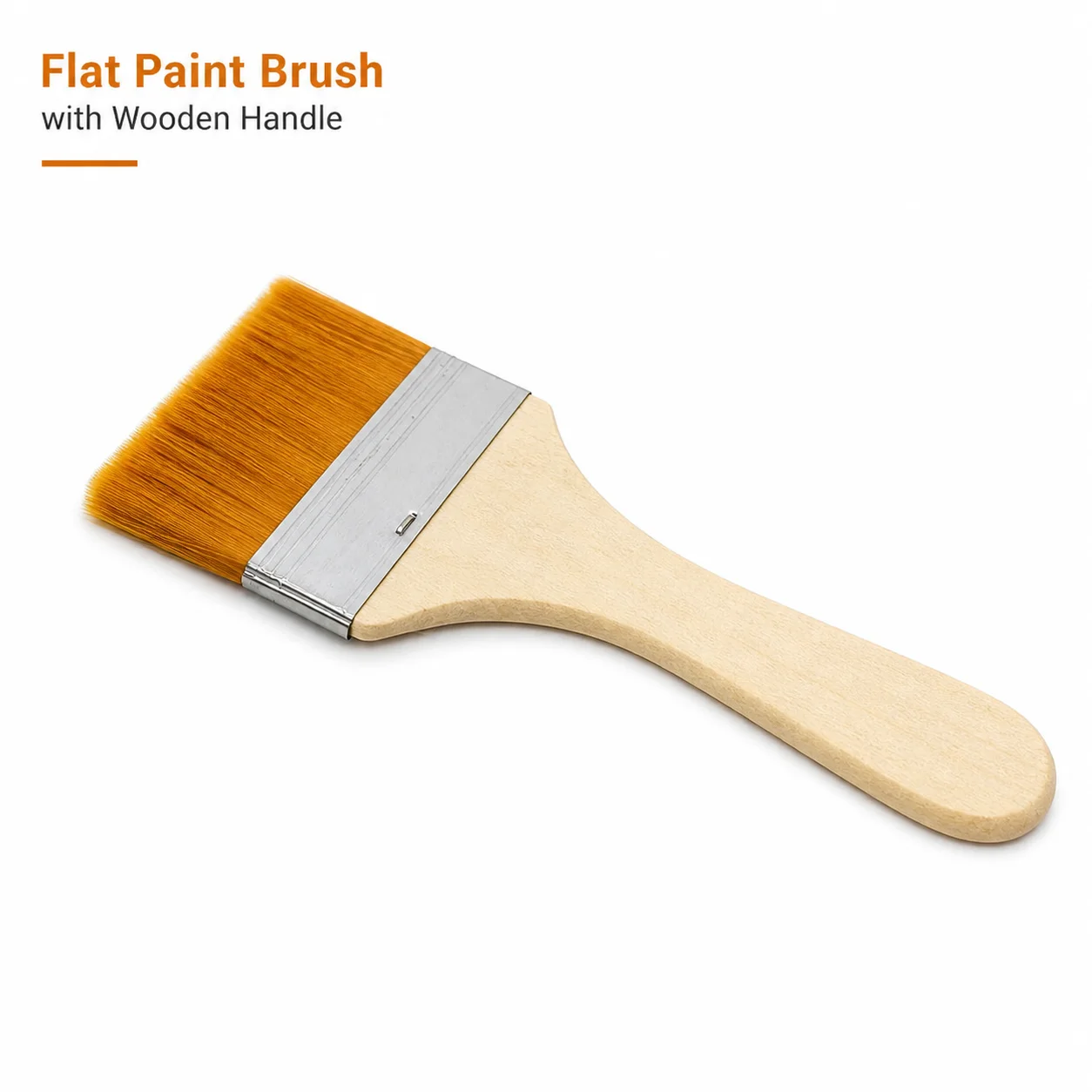 Flat Paint Brush with Wooden Handle | Smooth Finish Multi-Purpose Painting Brush for Walls, Furniture & DIY Projects | Durable Precision Paint Tool