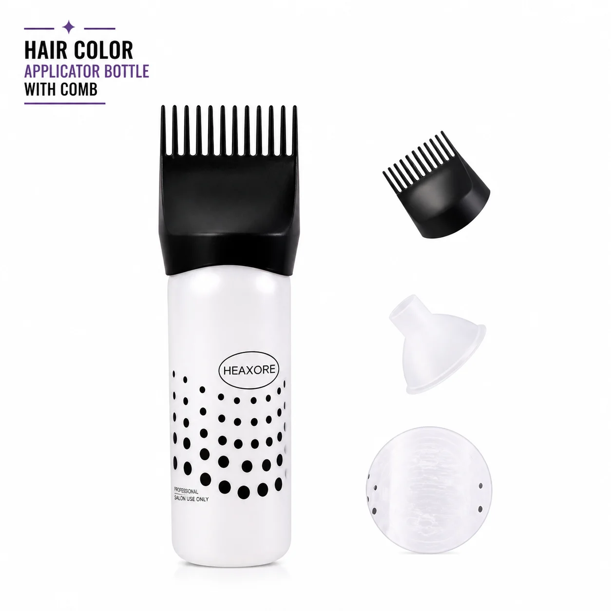 Hair Color Applicator Bottle with Comb | Refillable Hair Dye Bottle for Easy Root Touch-Up & Salon Styling | Mess-Free Precision Coloring Tool