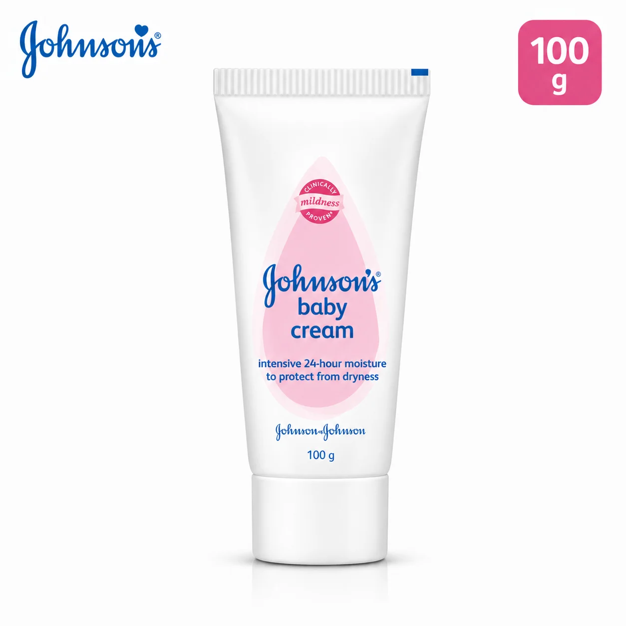 Johnson’s Baby Cream 100g | 24-Hour Moisture Protection for Soft, Healthy Baby Skin | Gentle Daily Moisturizer for Newborns & Sensitive Skin