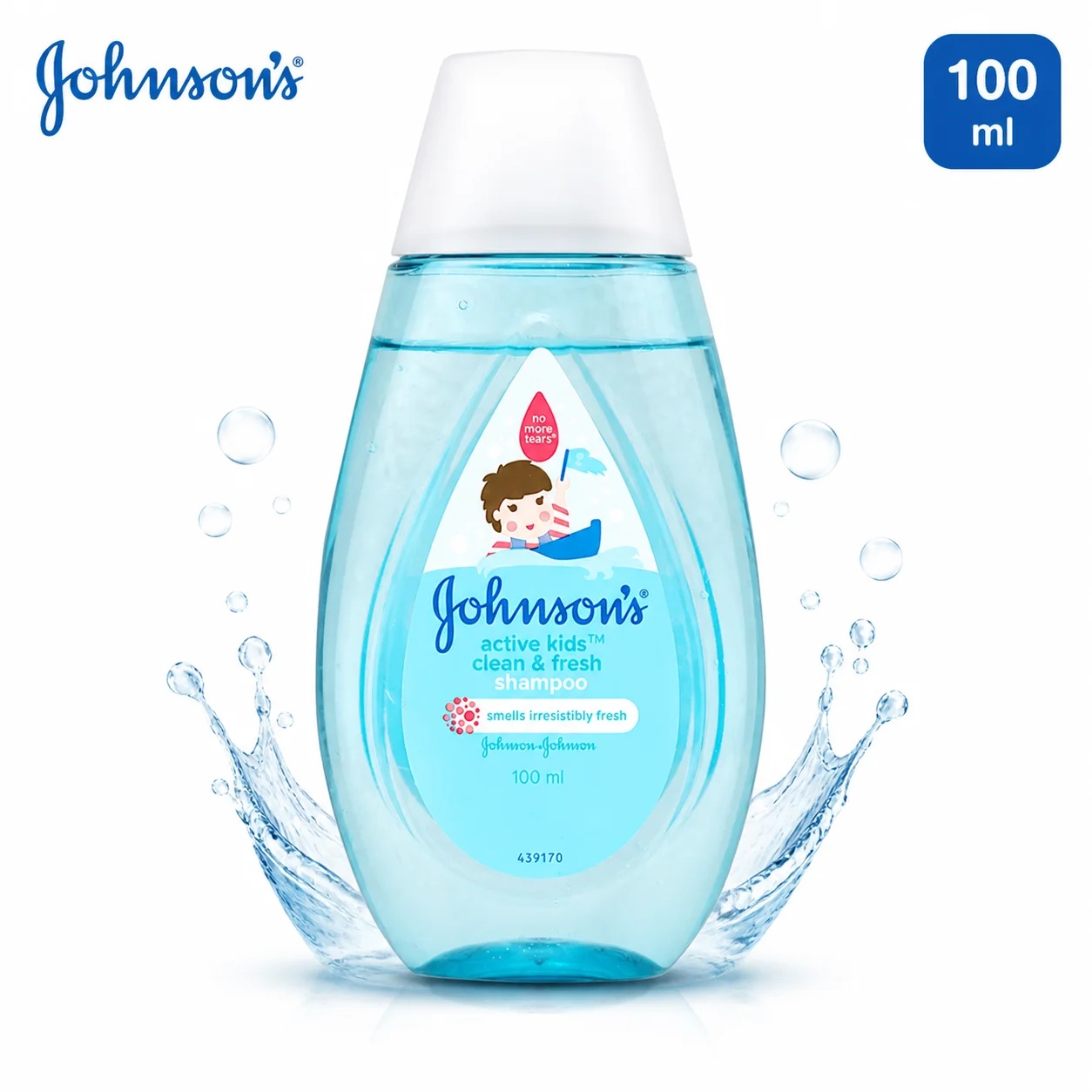 Johnson’s Clean & Fresh Kids Shampoo 100ml | No More Tears Formula | Gentle Daily Hair Care for Babies & Kids