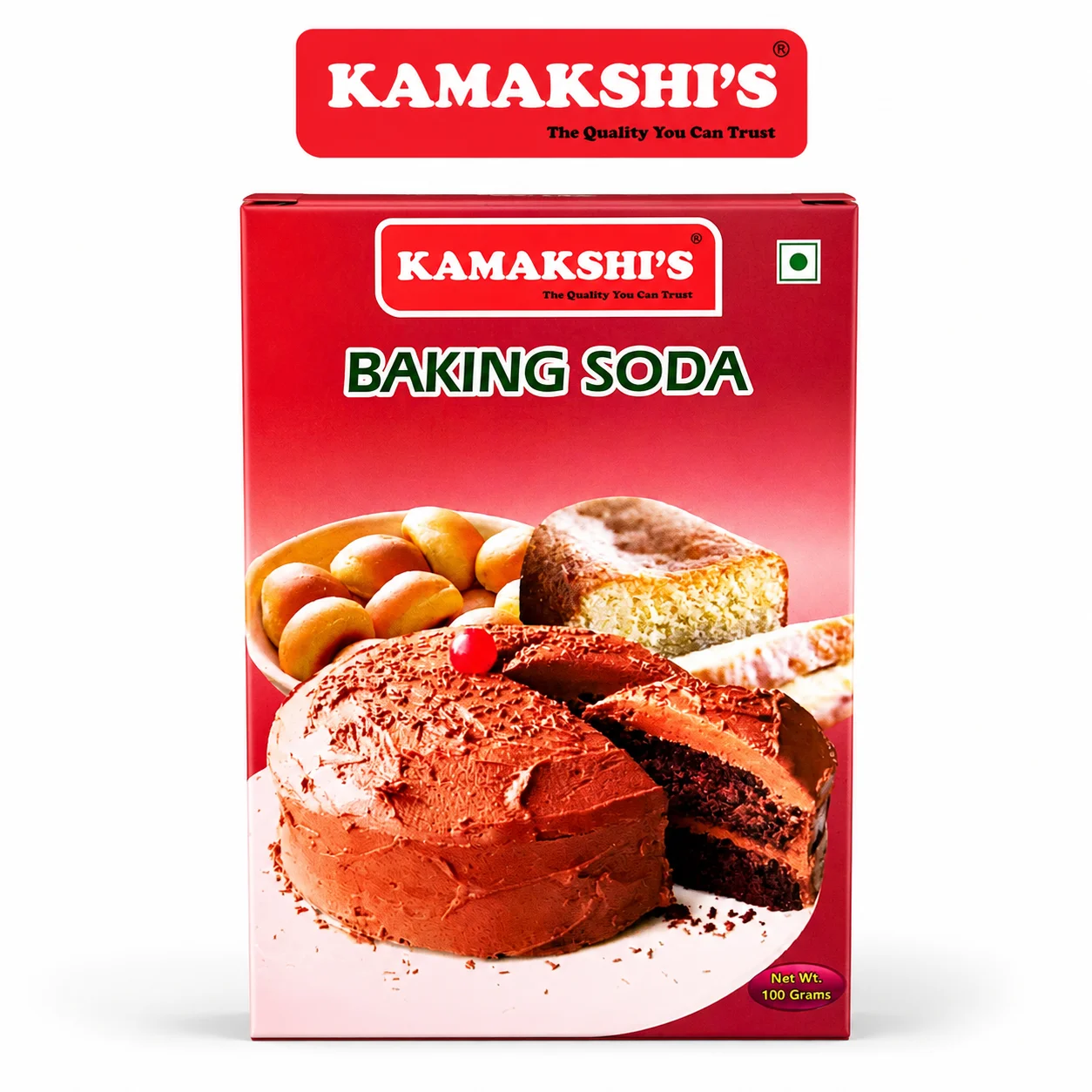 Kamakshis Baking Soda 100G | Multi-Purpose Baking Soda for Cakes, Cookies & Cleaning | Perfect Rise, Pure Quality & Everyday Kitchen Essential