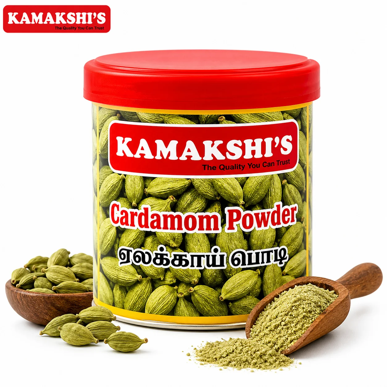 Kamakshis Cardamom Powder 10G | Pure Aromatic Elaichi Powder | Premium Fresh Ground Spice for Sweets, Tea, Coffee & Curries
