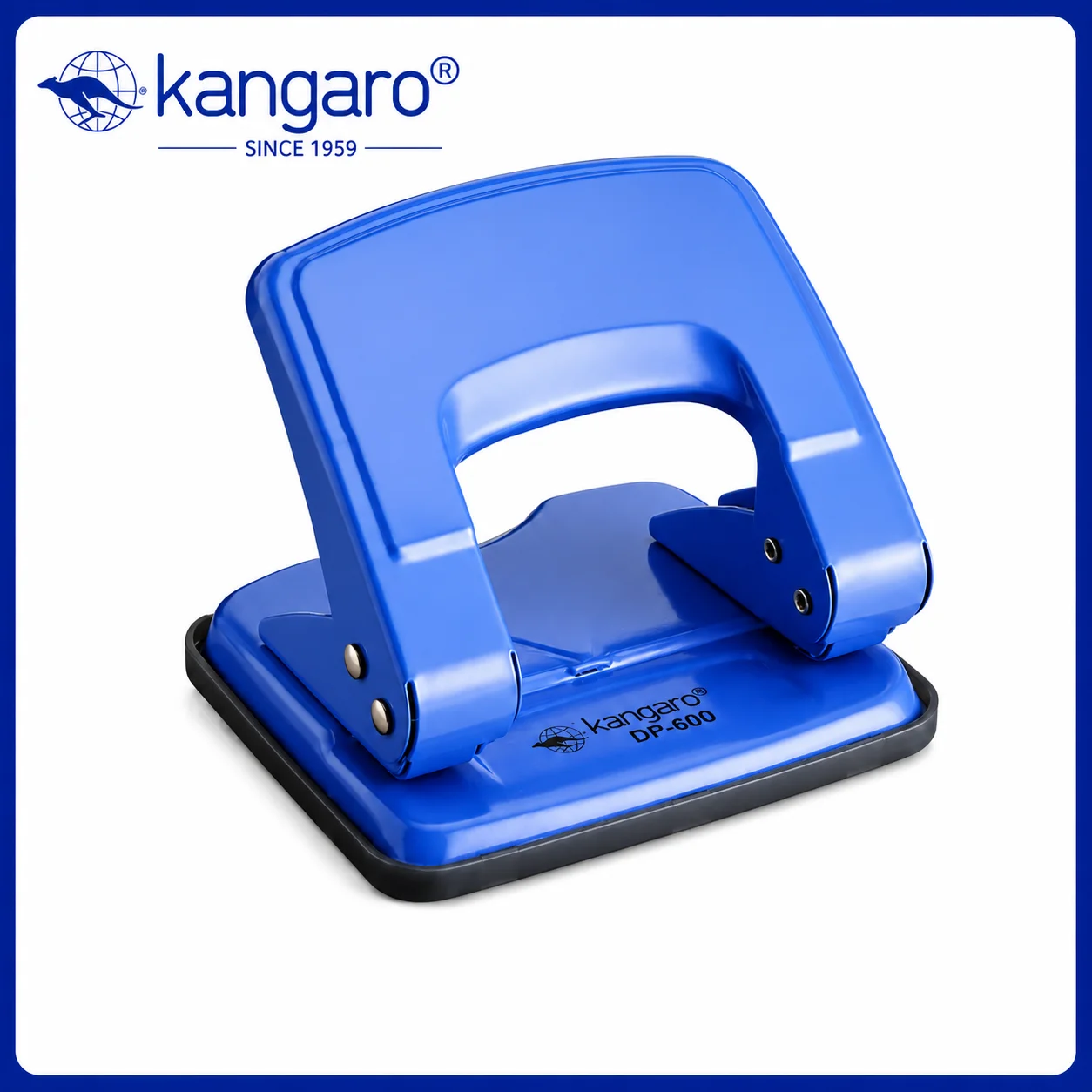 Kangaro Paper Punch DP-600 | Heavy Duty 2 Hole Punch with Comfort Grip for Office, School & Documents