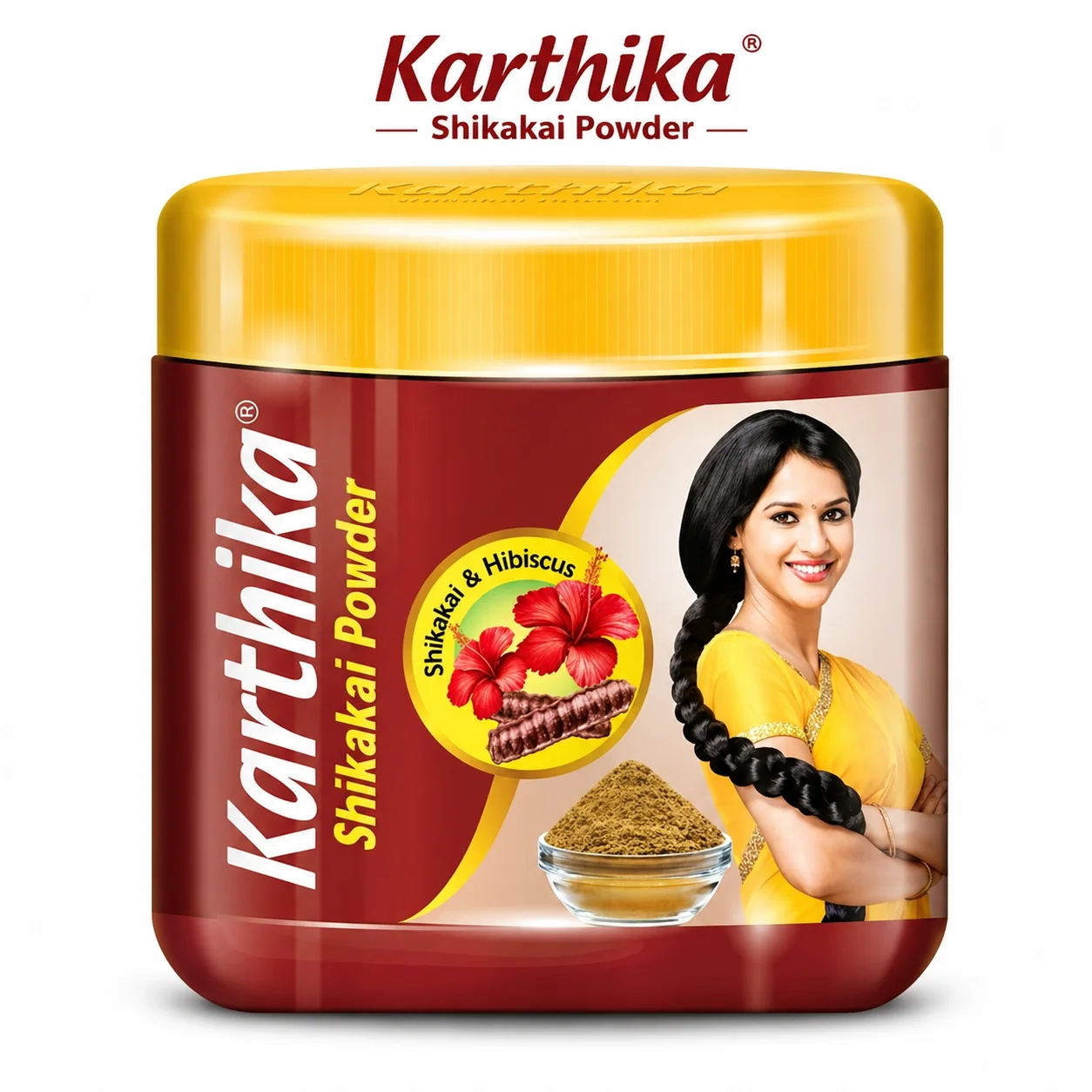 Karthika Herbal Shikakai Powder 180g | Natural Hair Cleanser for Strong, Shiny Hair | Chemical-Free Scalp Care for All Hair Types