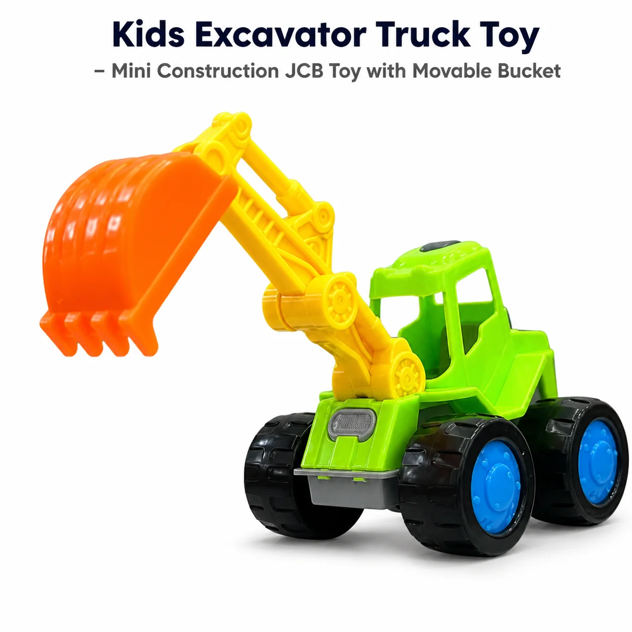Kids Excavator Truck Toy – Mini Construction JCB Toy with Movable Bucket | Colorful Push & Play Digger Toy for Kids