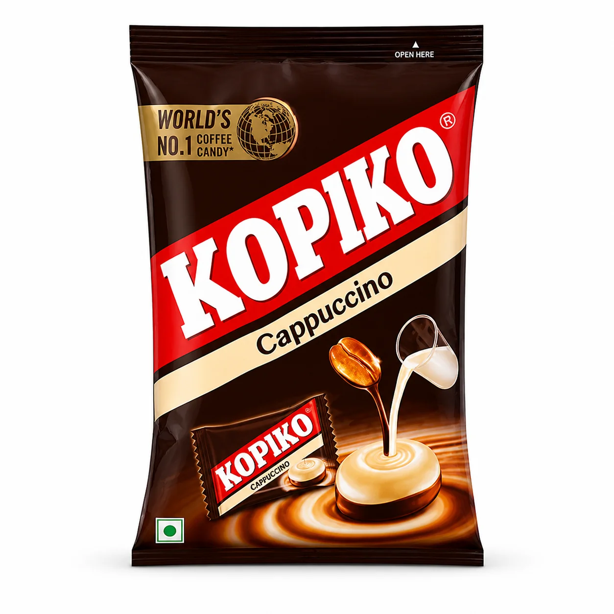 Kopiko Cappuccino Candy 161G | Rich Coffee Candy with Creamy Cappuccino Flavor – Instant Energy Sweet Treat for Coffee Lovers Anytime