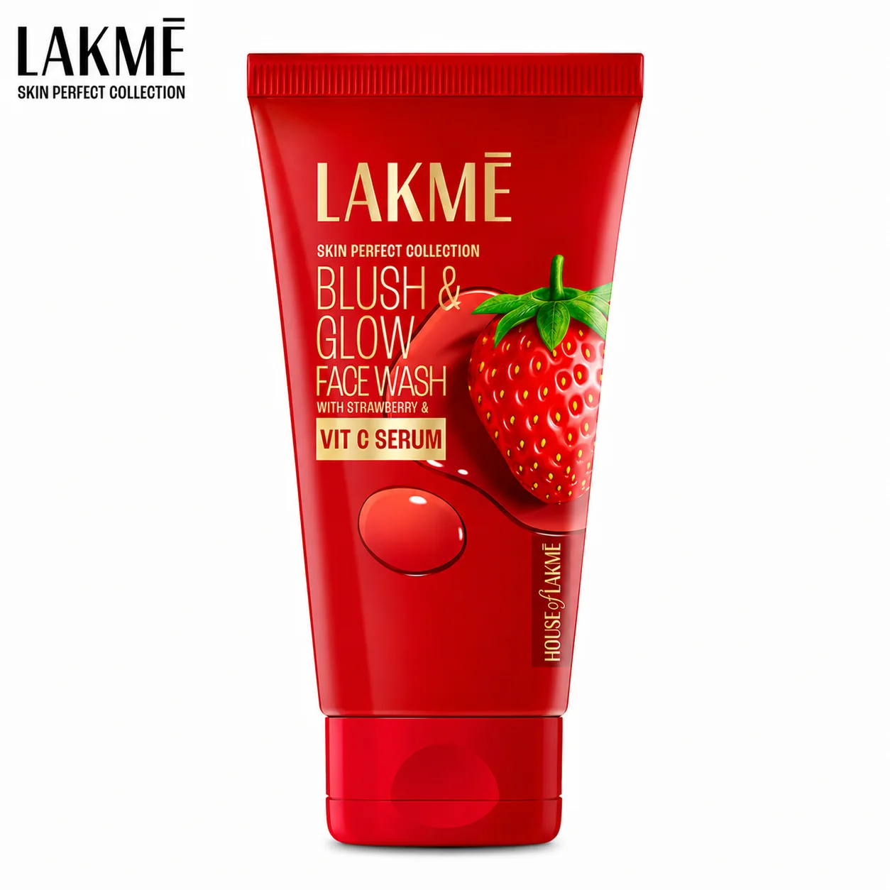 Lakme Strawberry Blush & Glow Facewash 100g | Vitamin C Brightening Cleanser | Deep Cleansing Face Wash for Radiant & Glowing Skin