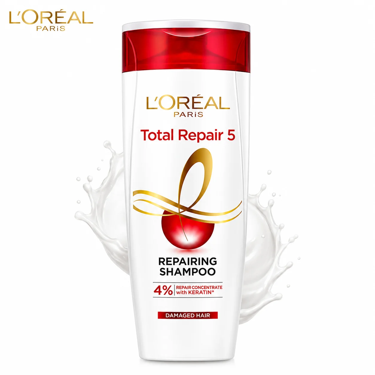 L’Oréal Paris Total Repair 5 Shampoo 82.5ml | Keratin Damage Repair & Strengthening | Smooth, Shiny Hair for Dry & Damaged Hair
