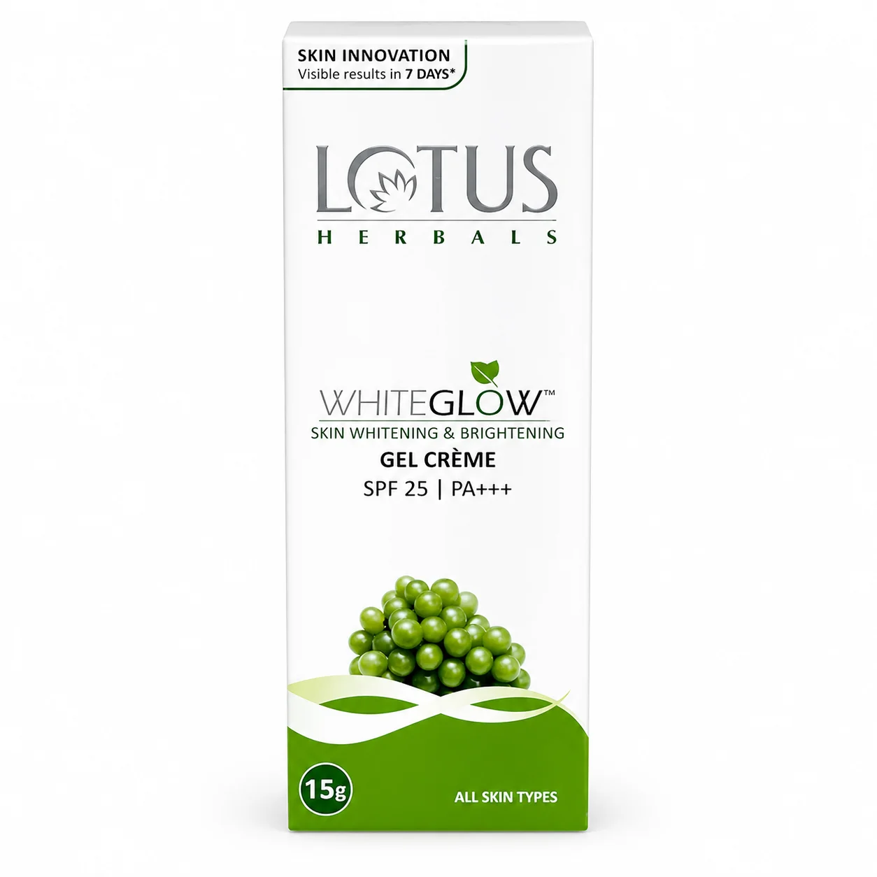 Lotus WhiteGlow SPF25 PA+++ Gel Crème 15g | Skin Brightening & Whitening Moisturizer with UV Protection | For Glowing, Even Tone Skin