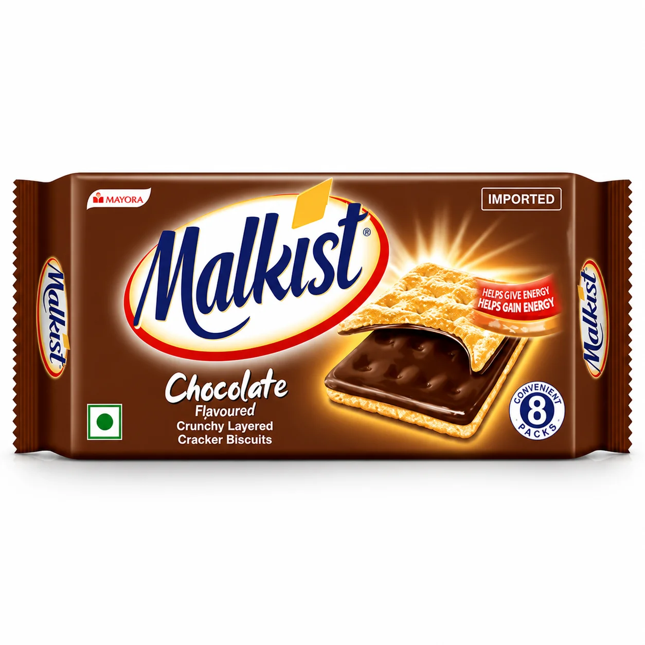 Malkist Chocolate Flavoured Biscuits 144G | Crunchy Layered Crackers with Rich Chocolate Filling – Tea-Time Snack & On-the-Go Treat