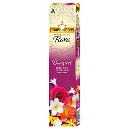 Mangaldeep Bouquet Flora Agarbathi Sticks 100G | Premium Floral Incense for Pooja, Meditation & Home Fragrance | Long-Lasting Fresh Aroma