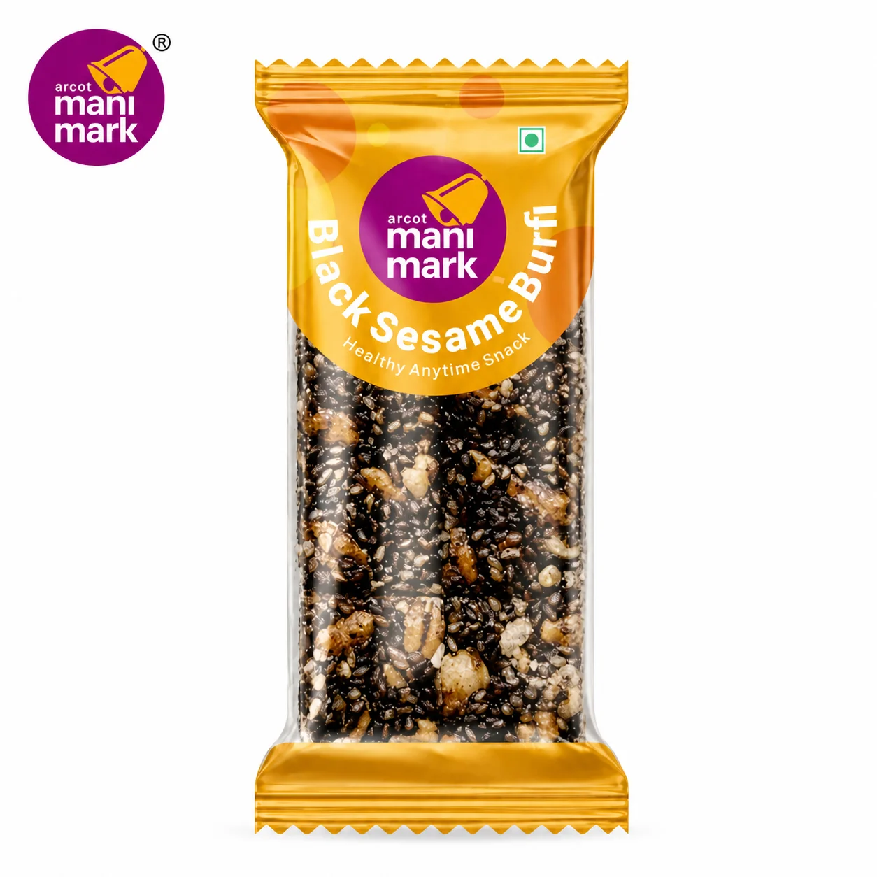Mani Mark Black Sesame Burfi 70G | Healthy Traditional Indian Sweet Snack – Energy Boosting Til Bar Rich in Calcium & Iron for Kids & Adults