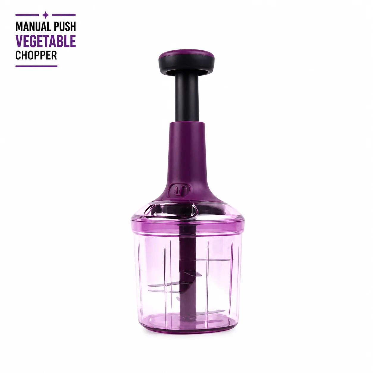 Manual Push Vegetable Chopper | Hand Press Food Processor for Quick Onion, Garlic & Veggie Cutting | Compact Multipurpose Kitchen Tool