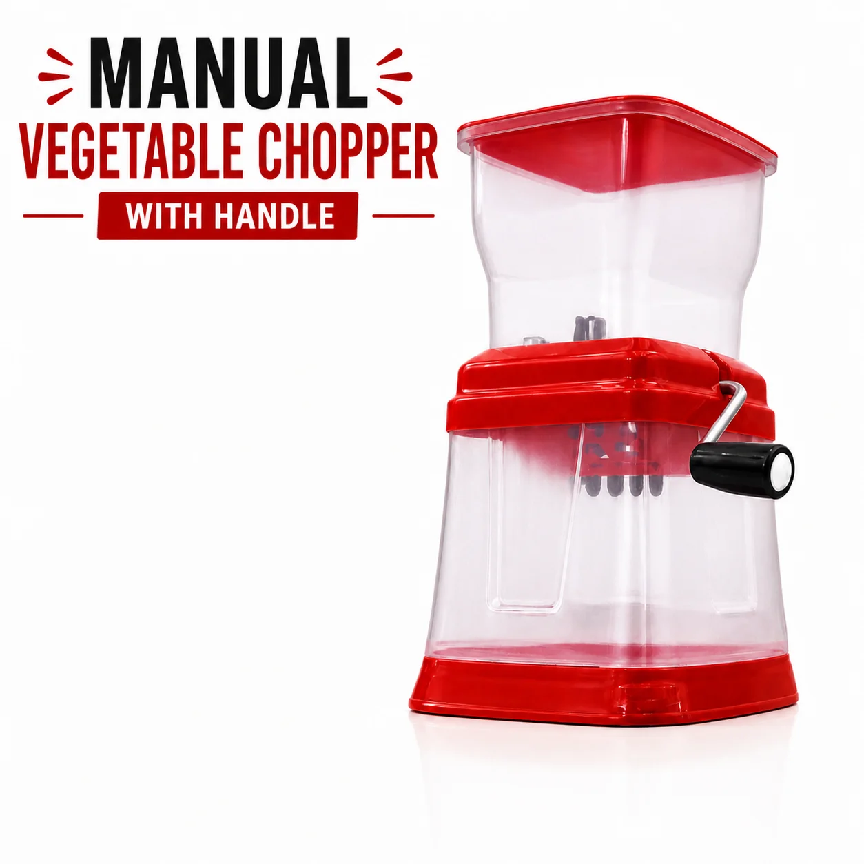 Manual Vegetable Chopper with Handle | Hand Operated Multi-Purpose Food Cutter for Onion, Tomato & Veggies | Fast, Easy & No Electricity Kitchen Tool