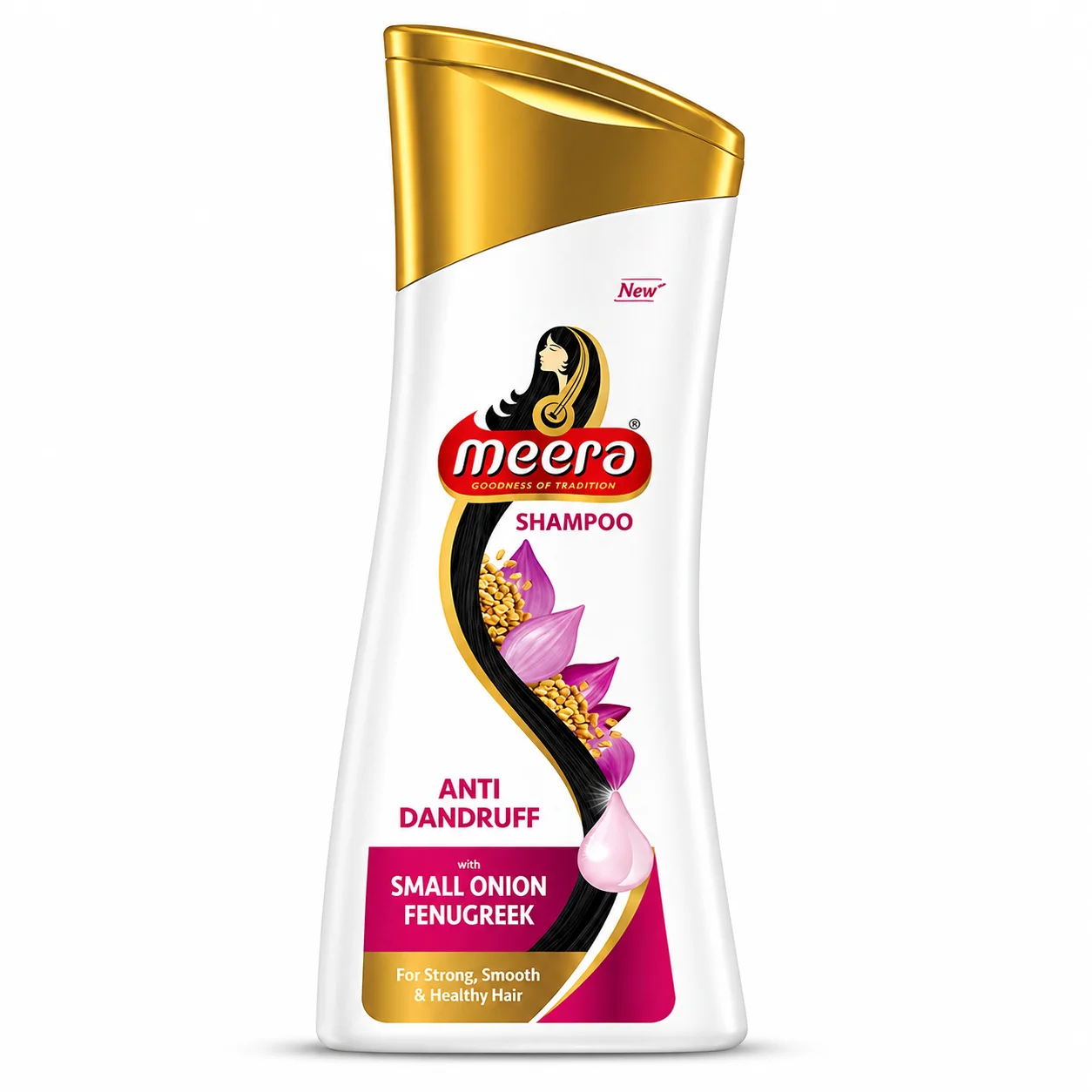 Meera Anti Dandruff Shampoo Small Onion & Fenugreek 80ml | Scalp Care & Hair Fall Control | Strong, Smooth & Healthy Hair for Daily Use