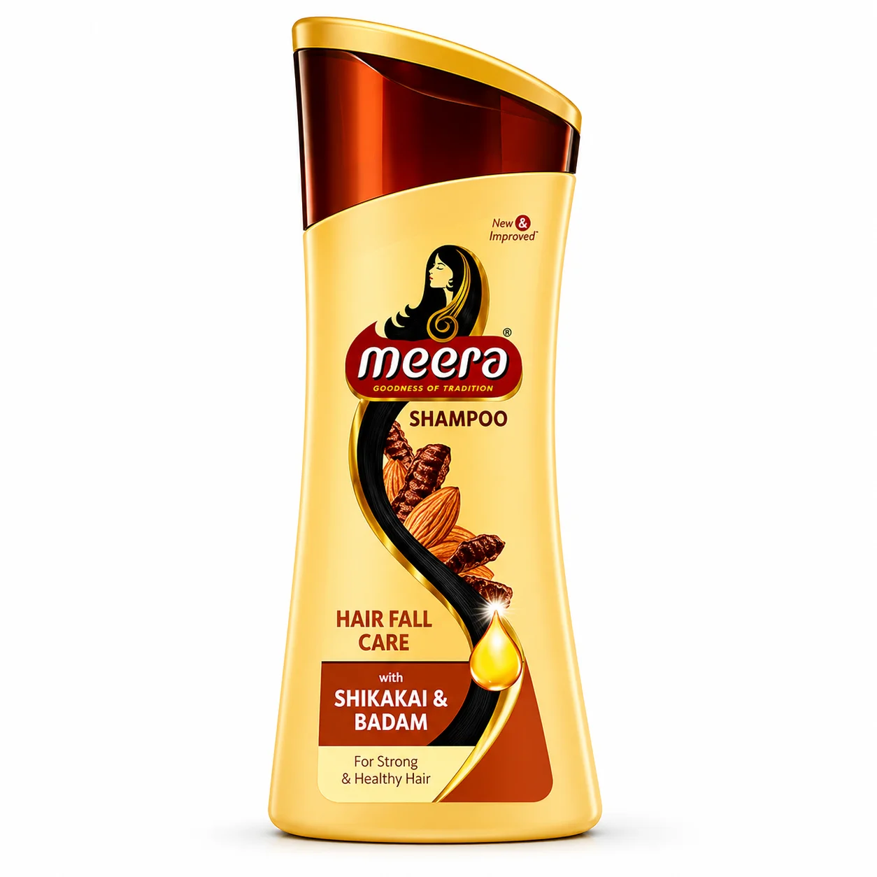 Meera Hair Fall Care Shampoo Shikakai & Badam 80ml | Reduces Hair Fall & Strengthens Roots | Natural Nourishment for Strong, Smooth Hair