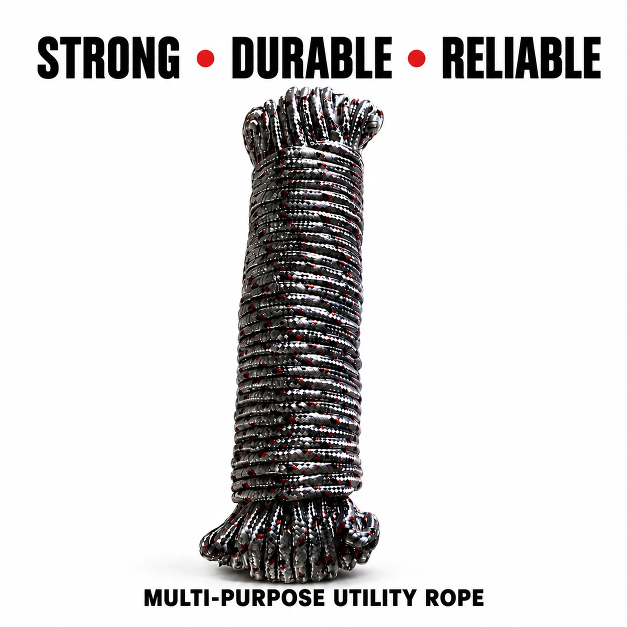 Multi-Purpose Utility Rope | Strong & Durable Braided Rope - Heavy-Duty Rope for Camping, Clothes Drying, Boating, Packing & Binding. (Colors & Design May Vary)