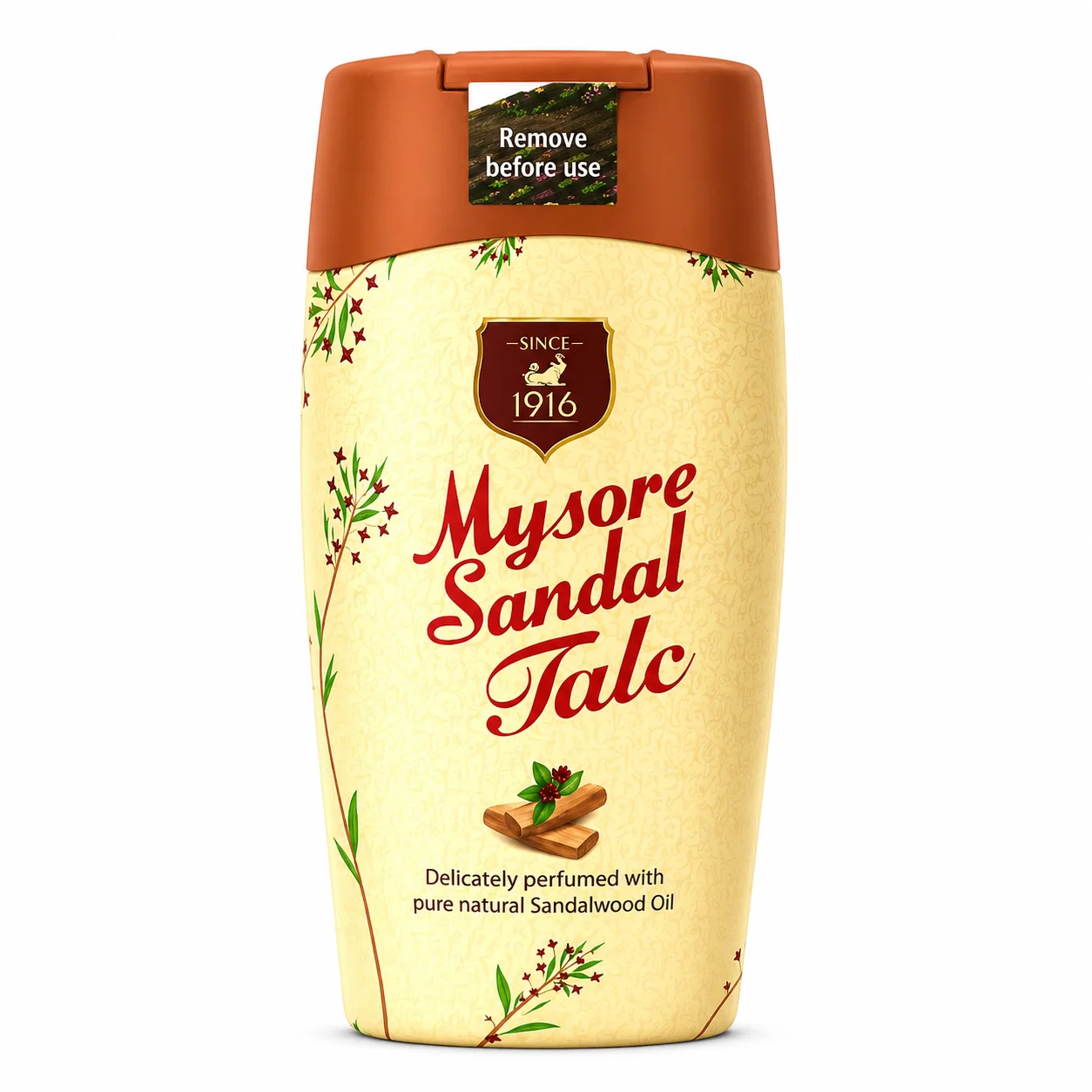 Mysore Sandal Talc 100g | Natural Sandalwood Fragrance Powder | Long-Lasting Freshness & Sweat Control for All Skin Types