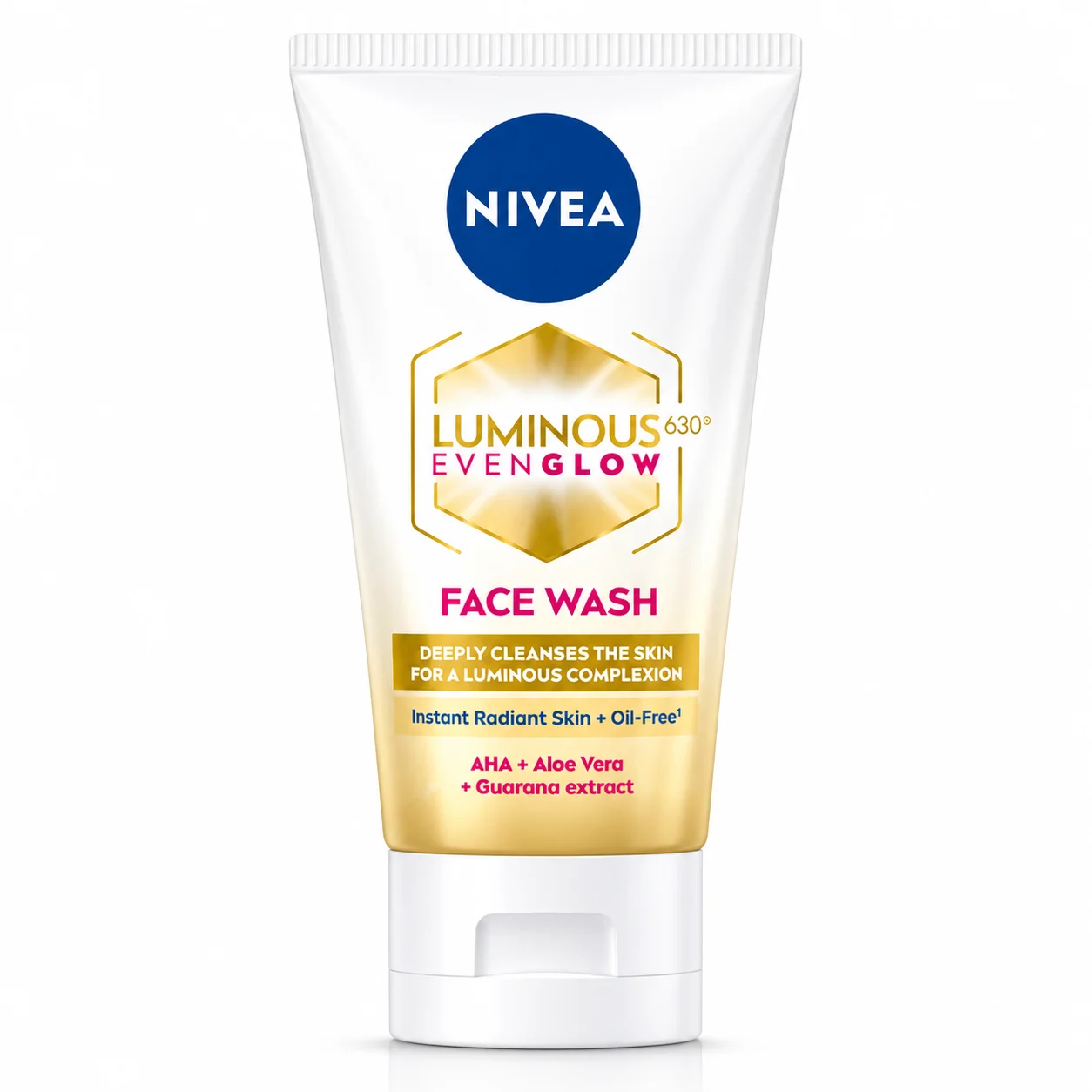 Nivea Luminous 630 Even Glow Face Wash 100ml | Brightening Cleanser with AHA & Aloe Vera | Radiant Skin & Even Tone for Daily Use