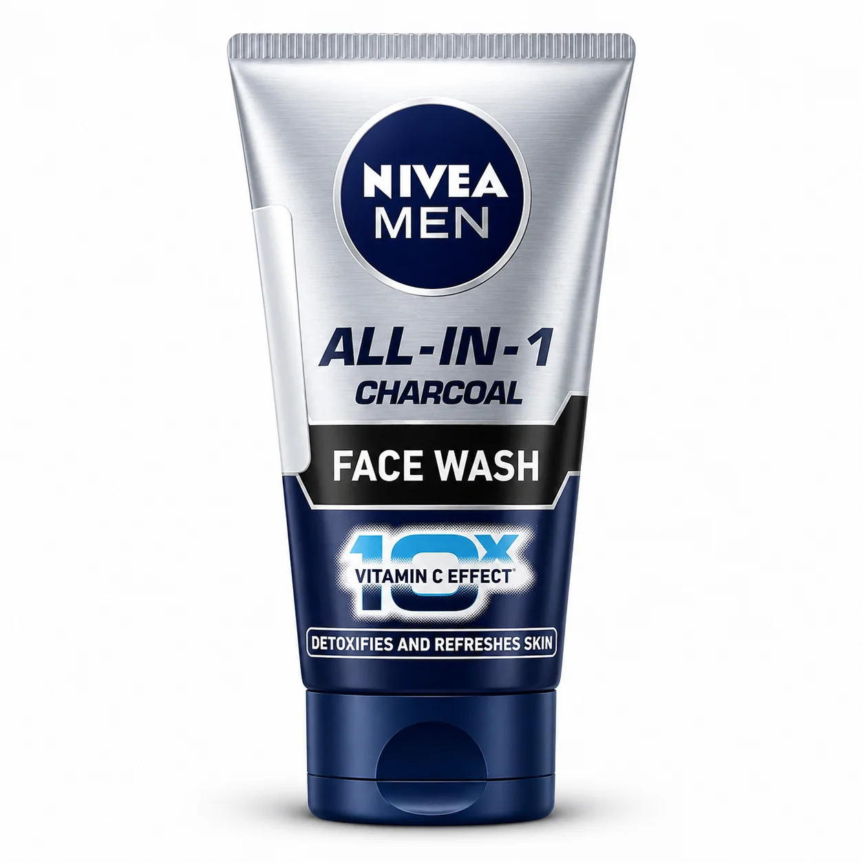 Nivea Men All-In-1 Face Wash 50g | Charcoal Deep Clean & Oil Control | Vitamin C Brightening Daily Face Cleanser for Men