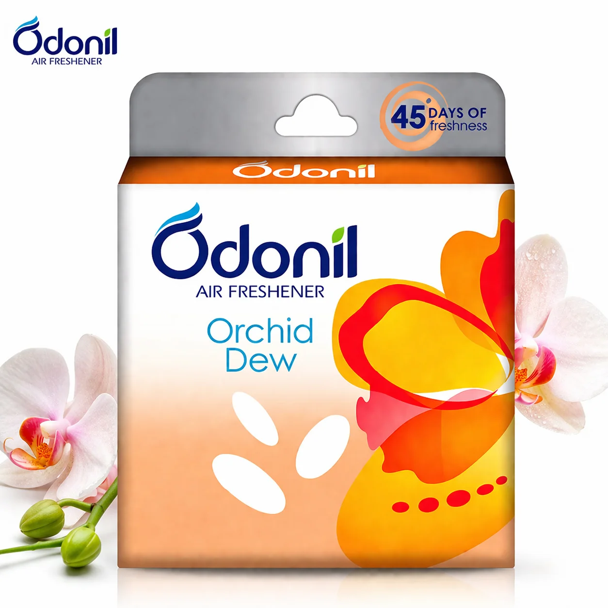 Odonil Orchid Dew Air Freshener 72g | Long Lasting Fragrance, Odour Eliminator & Fresh Home, Bathroom & Office Deodorizer