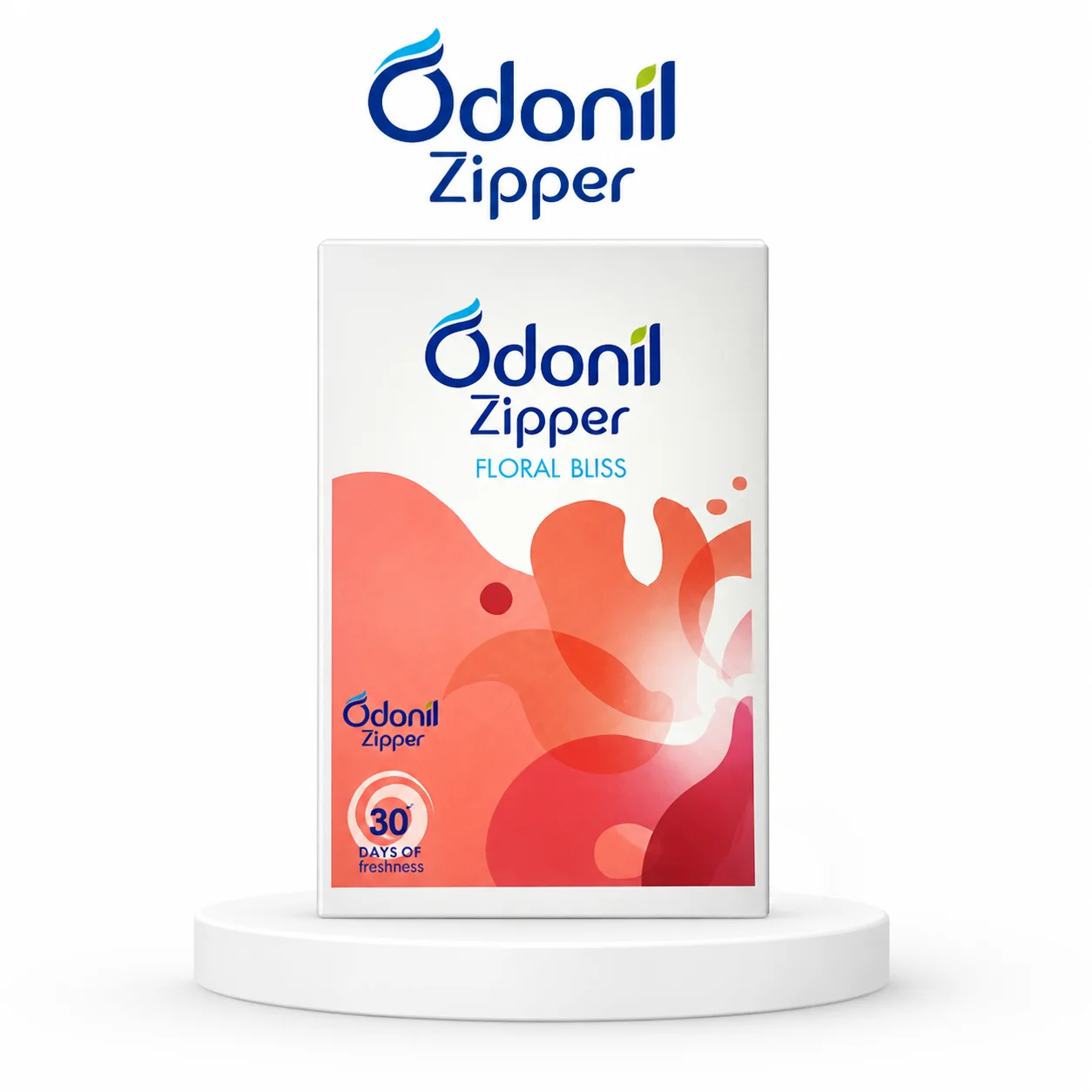 Odonil Zipper Floral Bliss 10G | Long-Lasting Floral Air Freshener for Wardrobe, Drawer, Car & Bathroom | Odor Control & Freshness Up to 30 Days