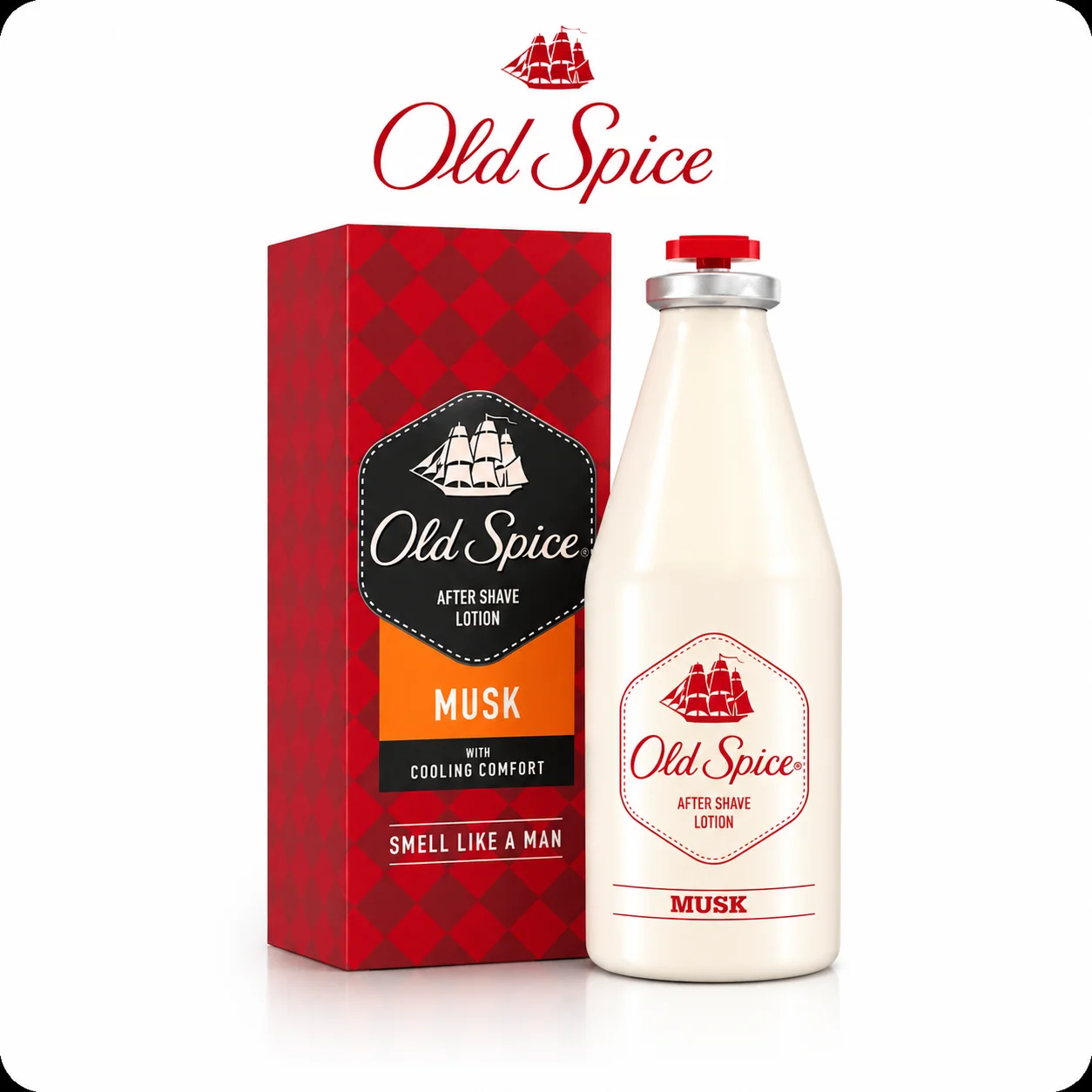 Old Spice Musk After Shave Lotion 50ml | Cooling & Soothing Post-Shave Care | Refreshing Classic Musk Fragrance for Men