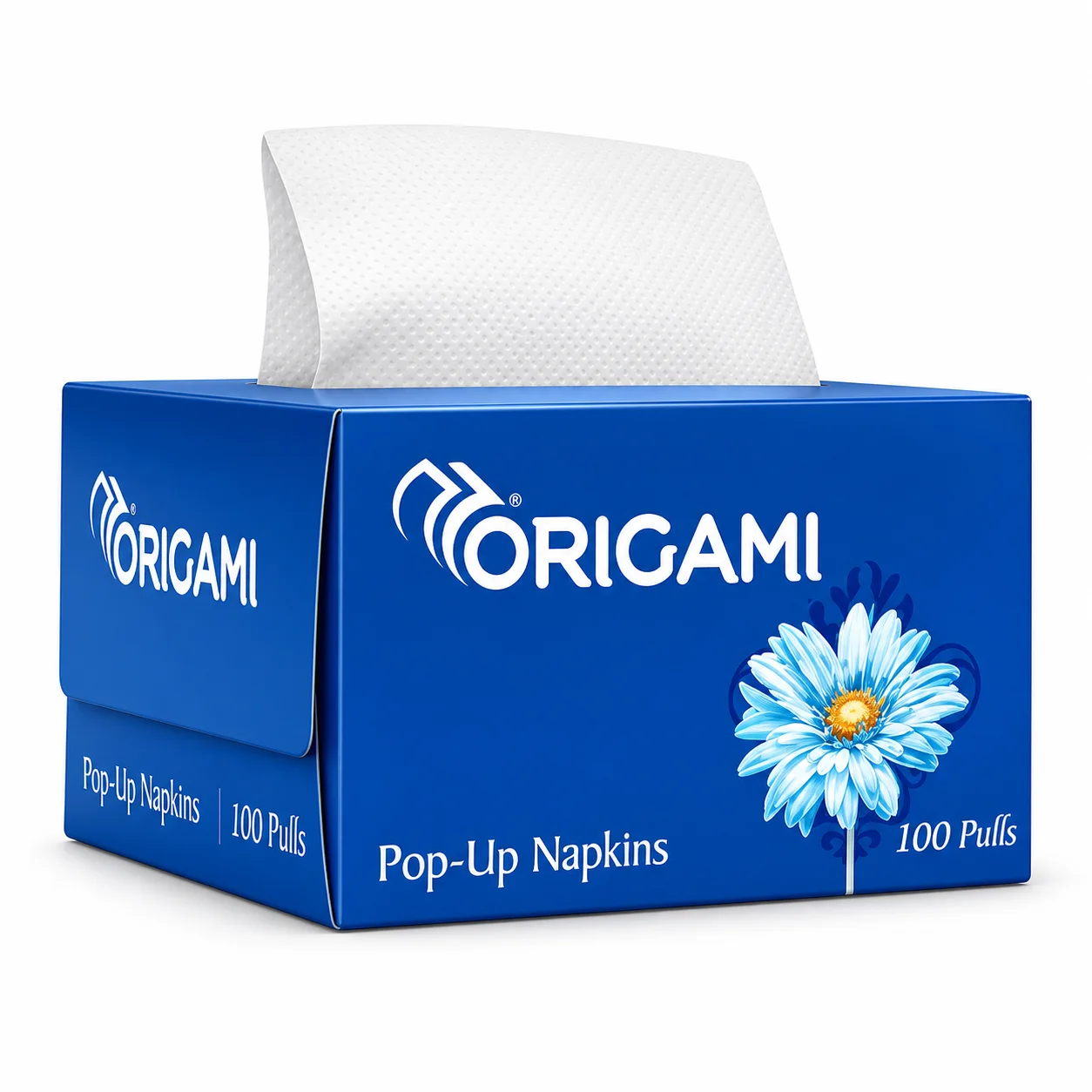Origami Pop-Up Napkins 100 Pulls | Soft & Strong Disposable Tissue Box for Home, Office, Car & Restaurant Use