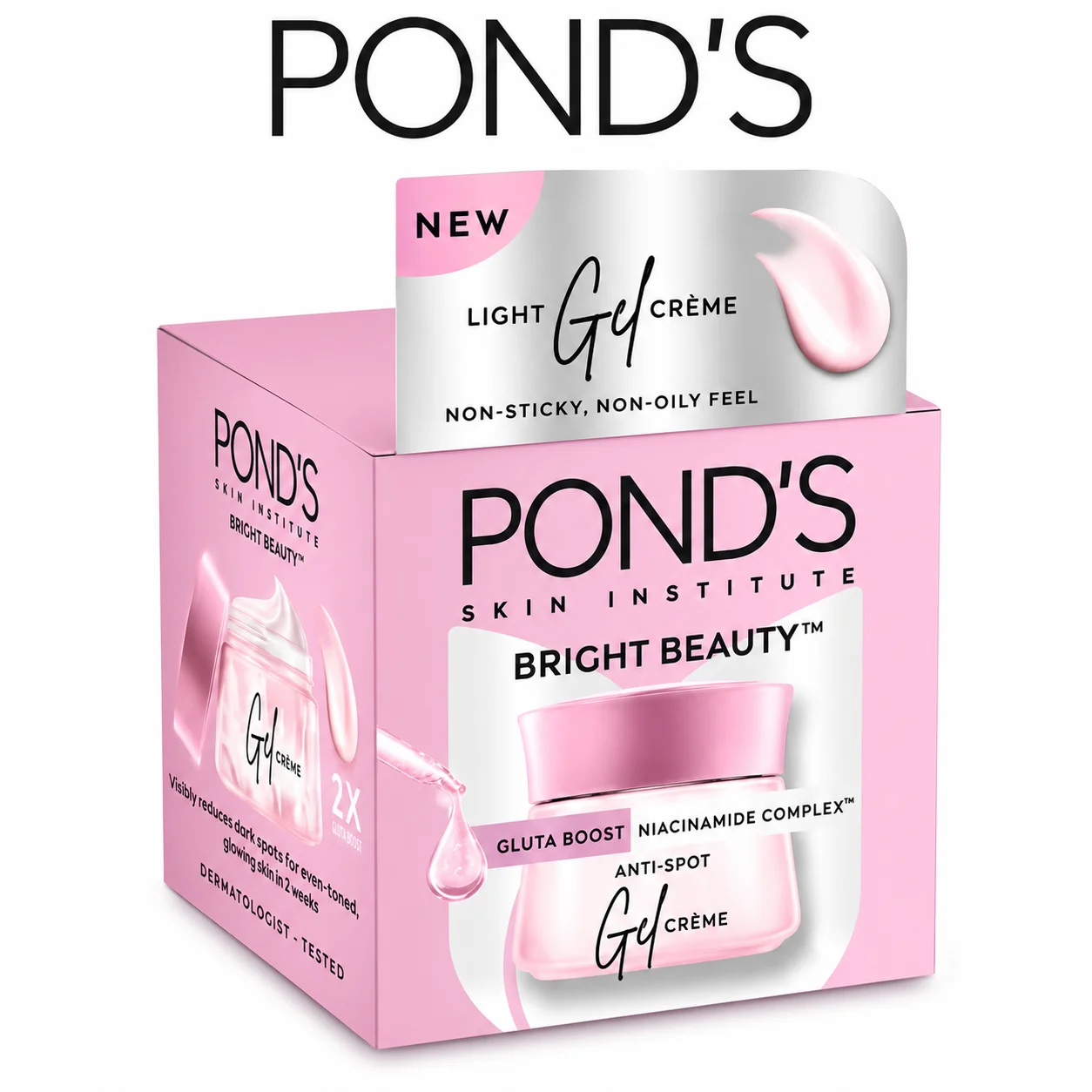 POND`S Bright Beauty Gel Cream 23G | Niacinamide Glow Boost Face Cream for Bright Skin & Dark Spot Reduction