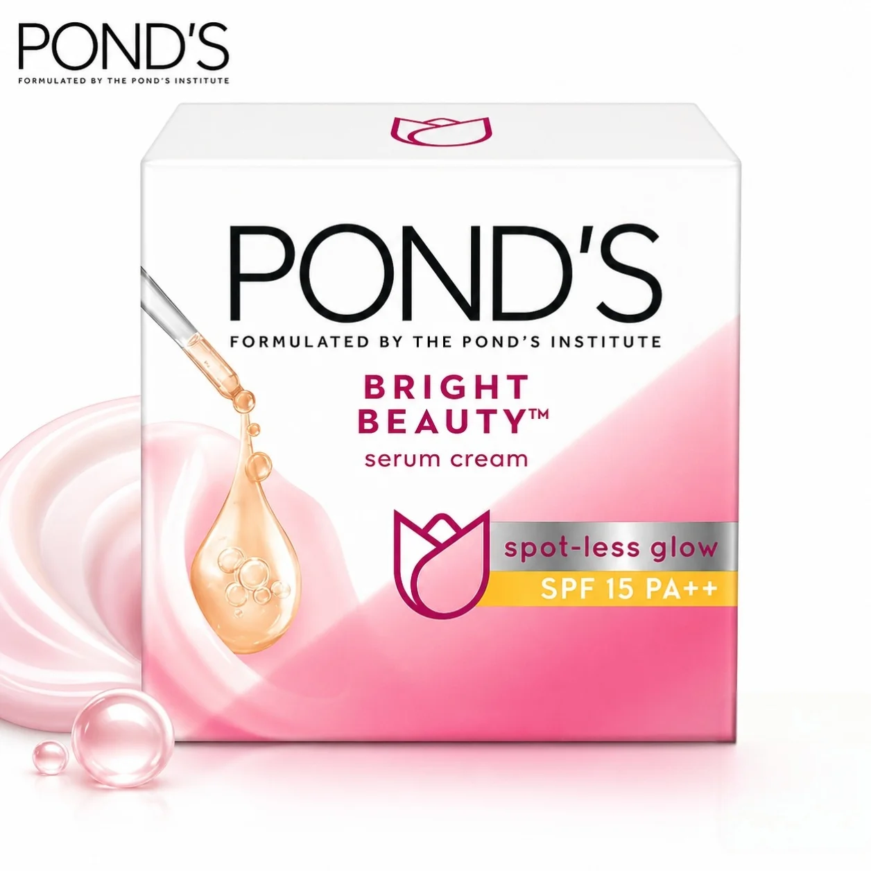 POND’S Bright Beauty Serum Cream 50g | Spot-Less Glow Moisturizer with SPF 15, Skin Brightening & Daily Hydration for Radiant Skin