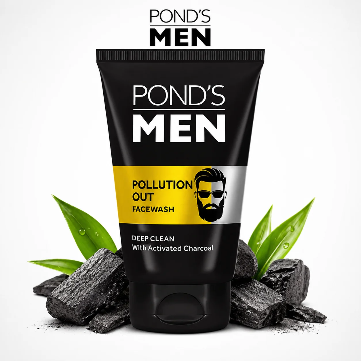 POND’S Men Pollution Out Face Wash 100g | Charcoal Deep Clean Cleanser - Oil Control & Anti Pollution Face Wash for Men