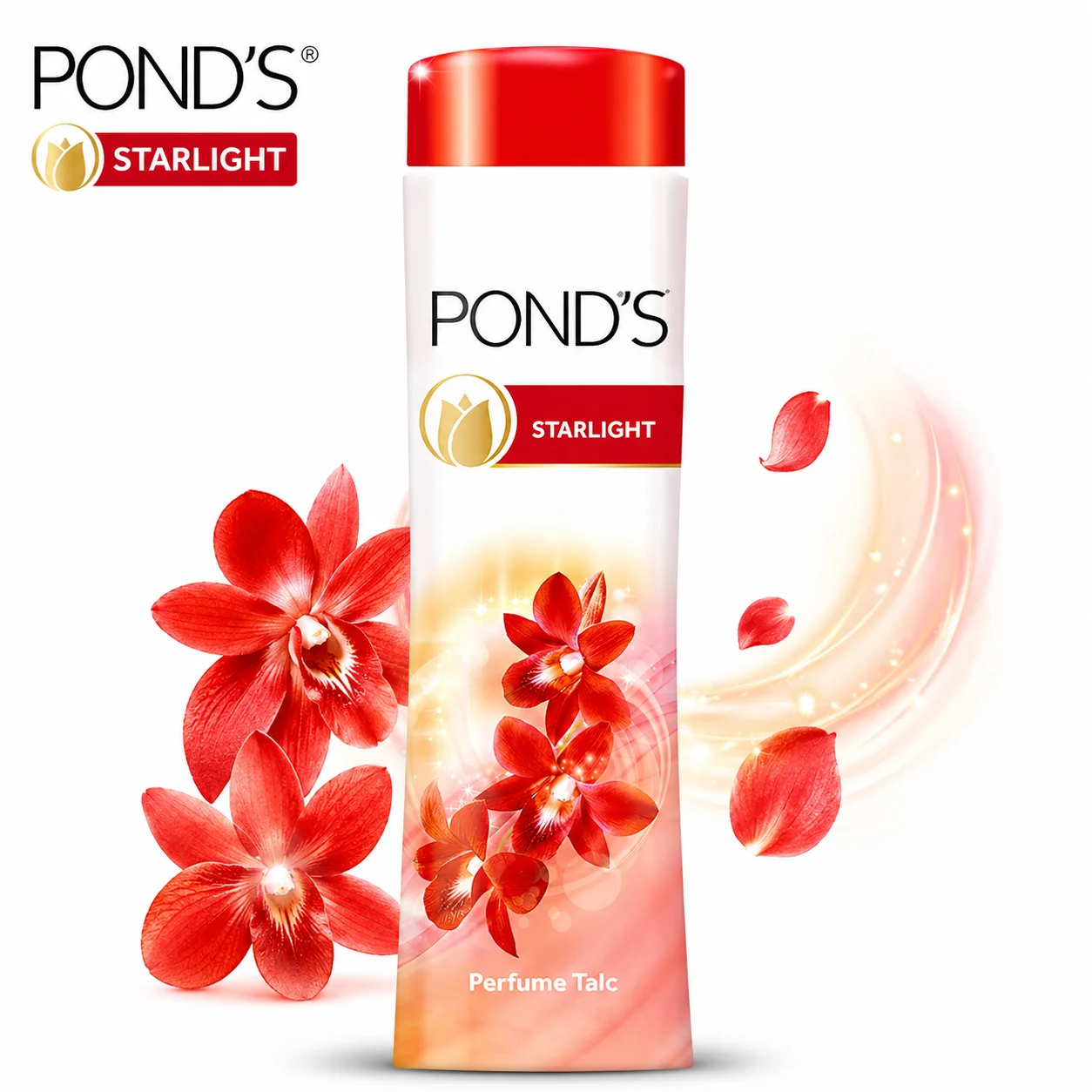 POND’S Starlight Talcum Powder 100g | Long Lasting Floral Fragrance Body Powder - Absorbs Moisture & Keeps Skin Soft Fresh All Day