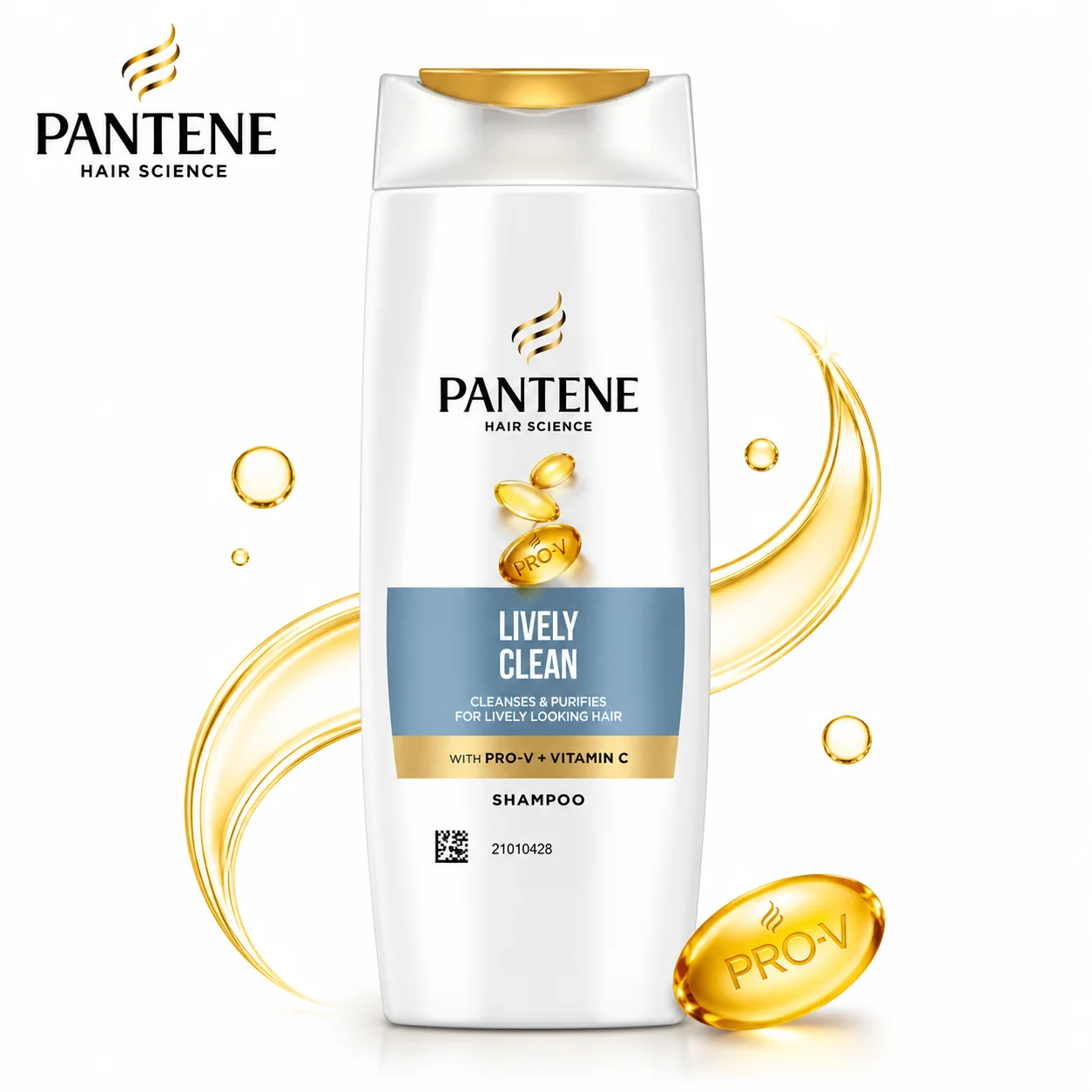 Pantene Lively Clean Shampoo 90ml | Deep Cleansing, Scalp Purifying & Daily Freshness with Pro-V for Soft, Bouncy Hair