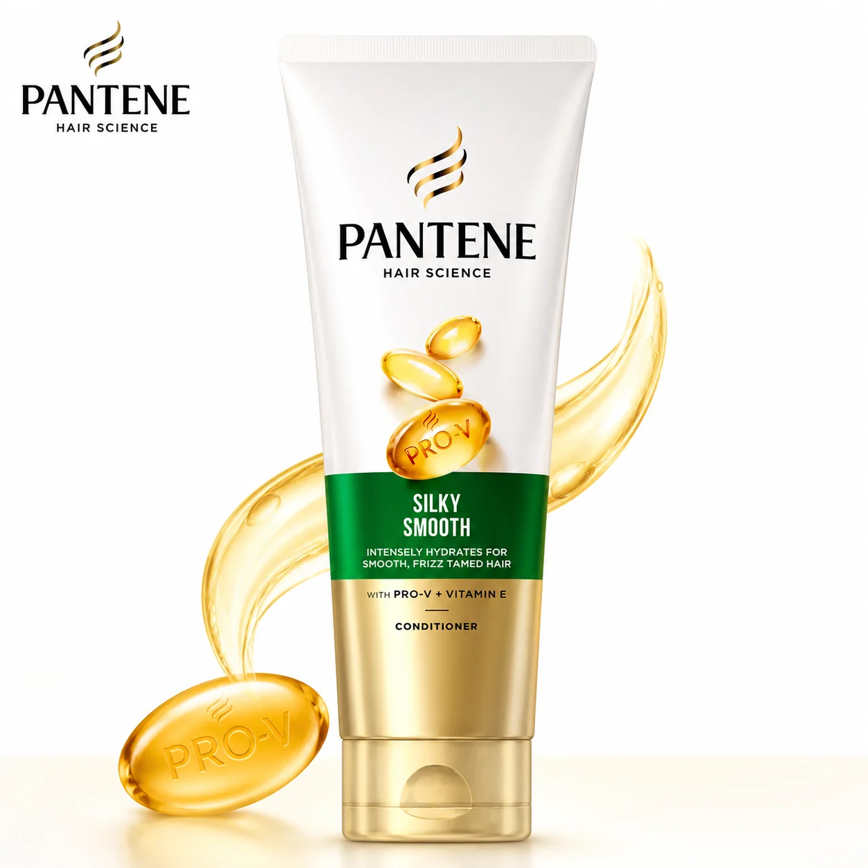 Pantene Silky Smooth Conditioner 100ml | Pro-V Formula for Frizz Control, Intense Hydration & Soft, Shiny Hair for Daily Use