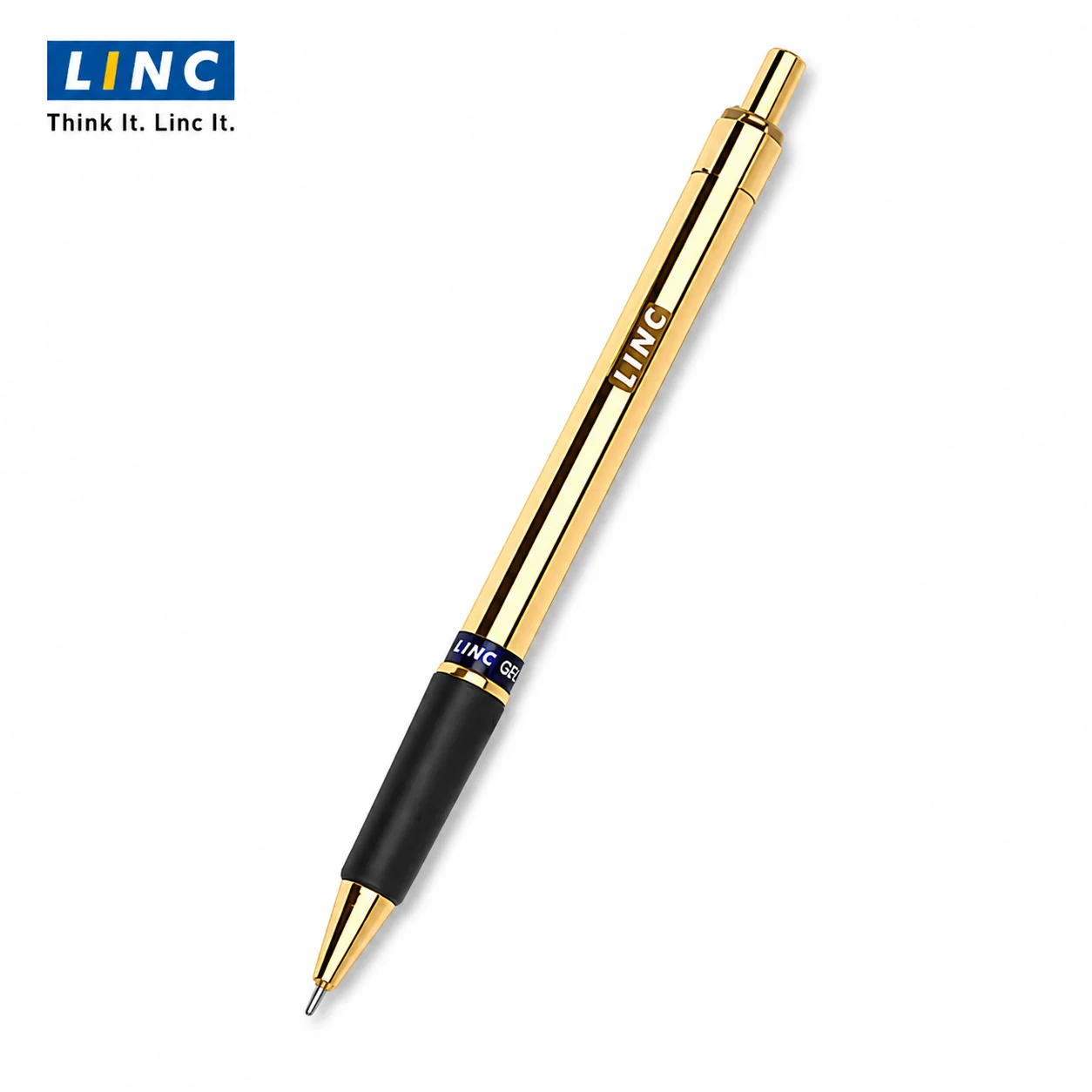 Pentonic Linc Signetta Gold Blue Ball Pen | Premium Metal Body Smooth Writing Pen – 0.7mm Fine Tip, Luxury Grip for Office, Students & Daily Use